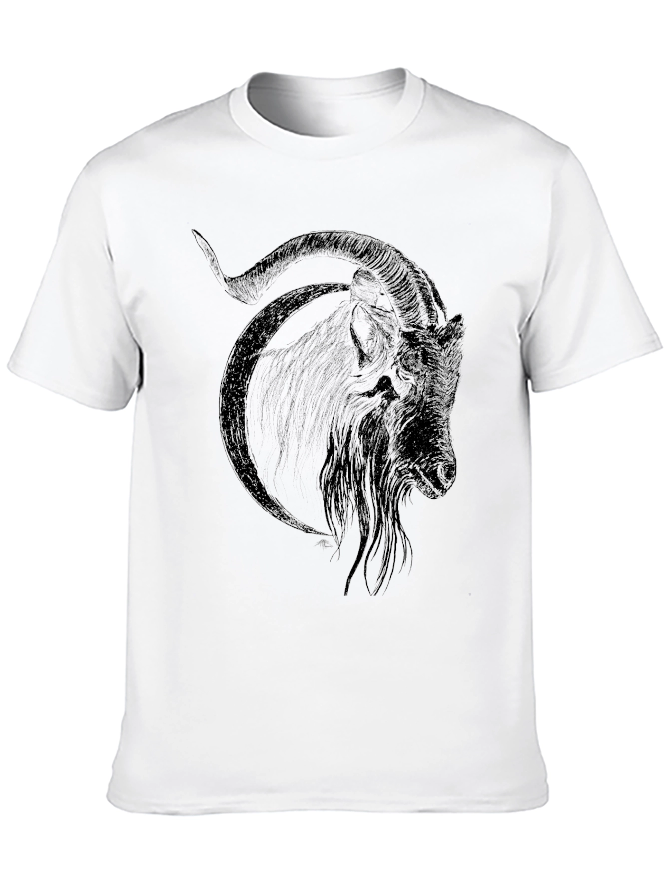 Black Goat Graphic Tee - Mens Casual T-Shirt