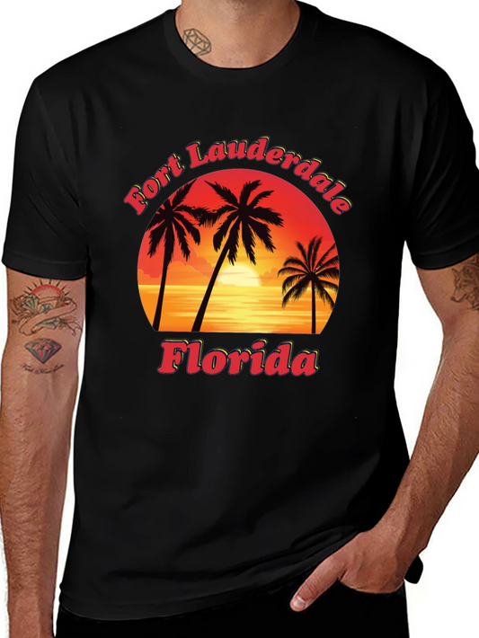 Fort Lauderdale Florida T-Shirt Sunset Palm Tree Tee