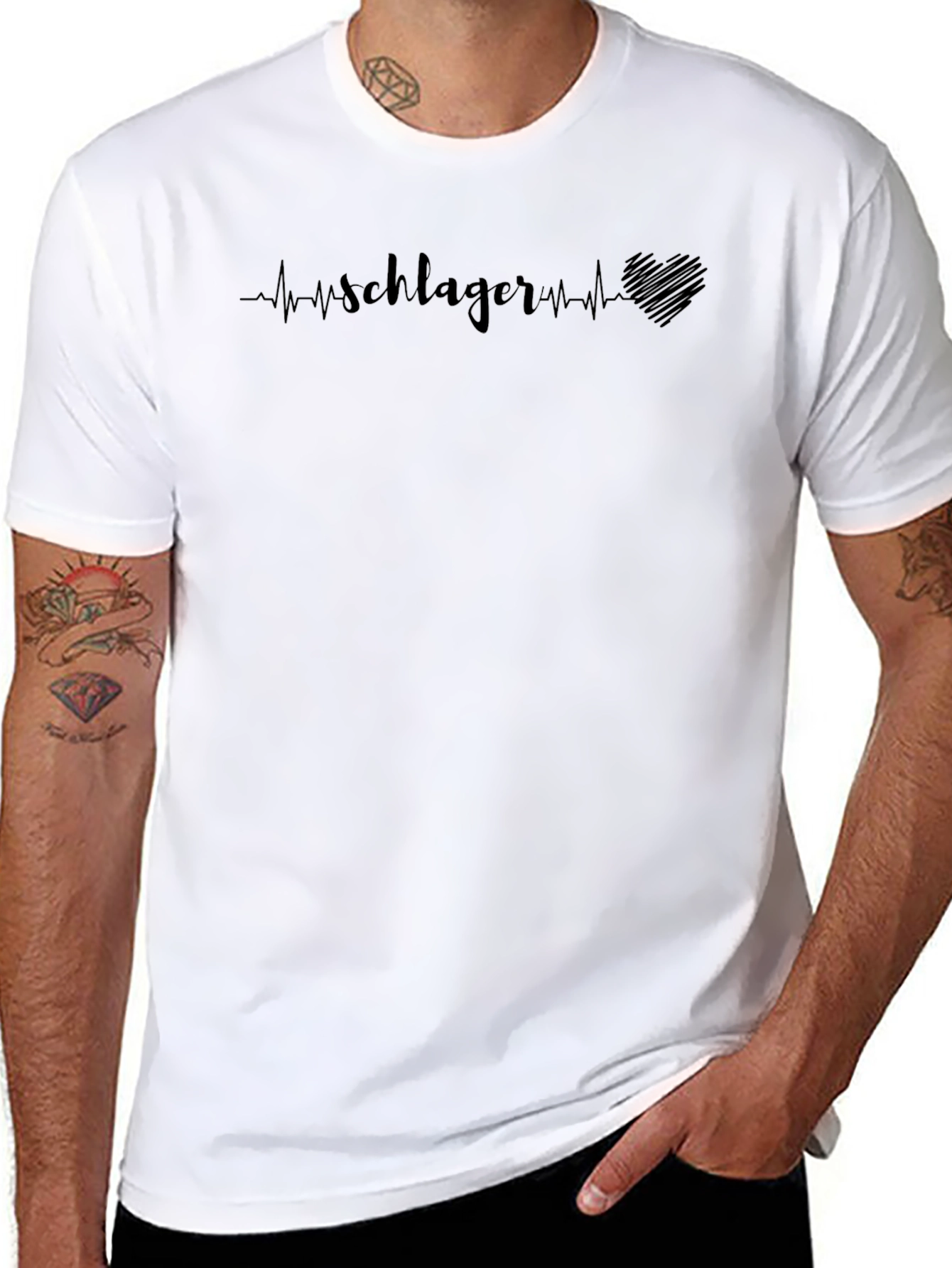 Schlager Heartbeat Graphic Tee - Mens Black T-Shirt
