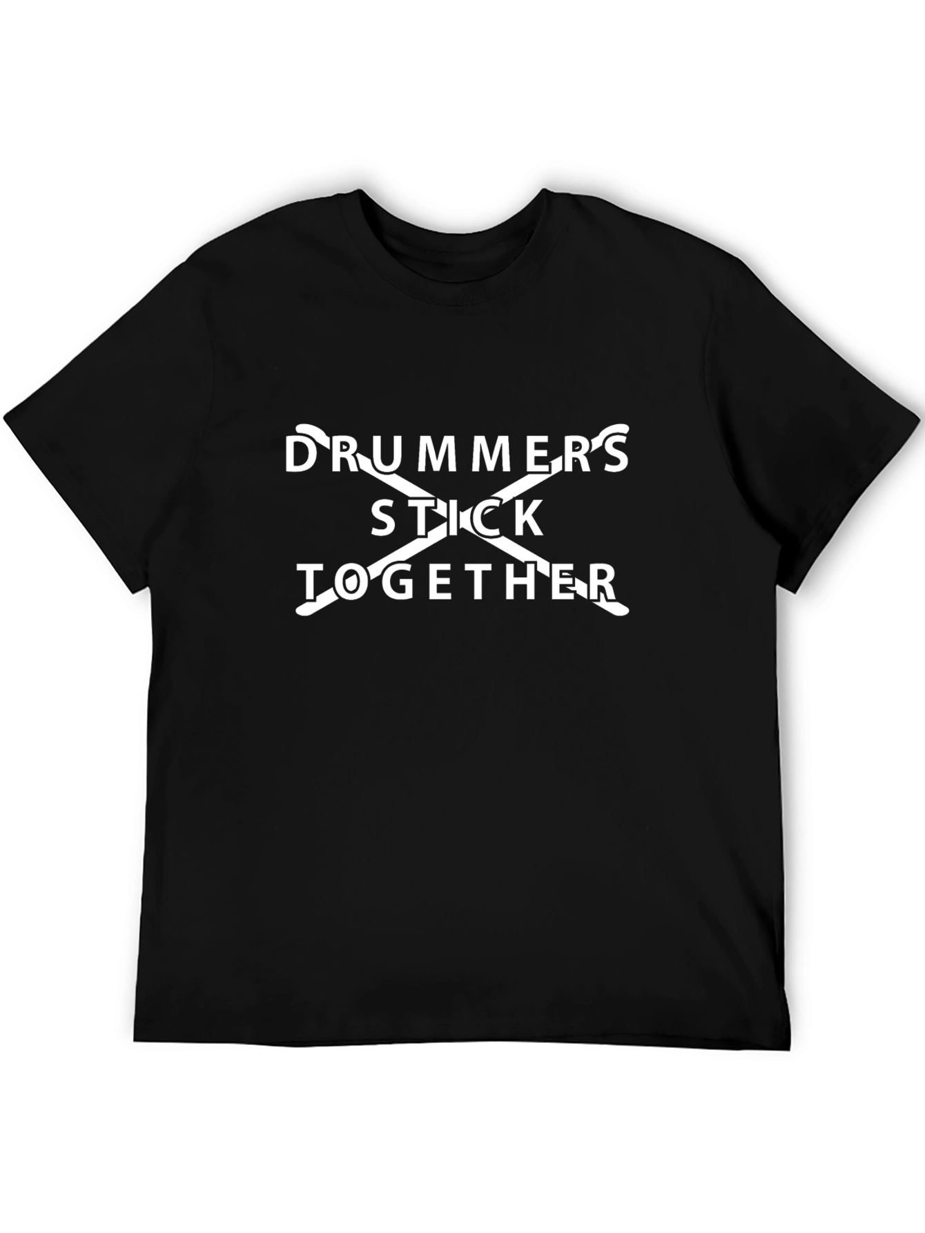 Drummers Stick Together Black Tee Shirt