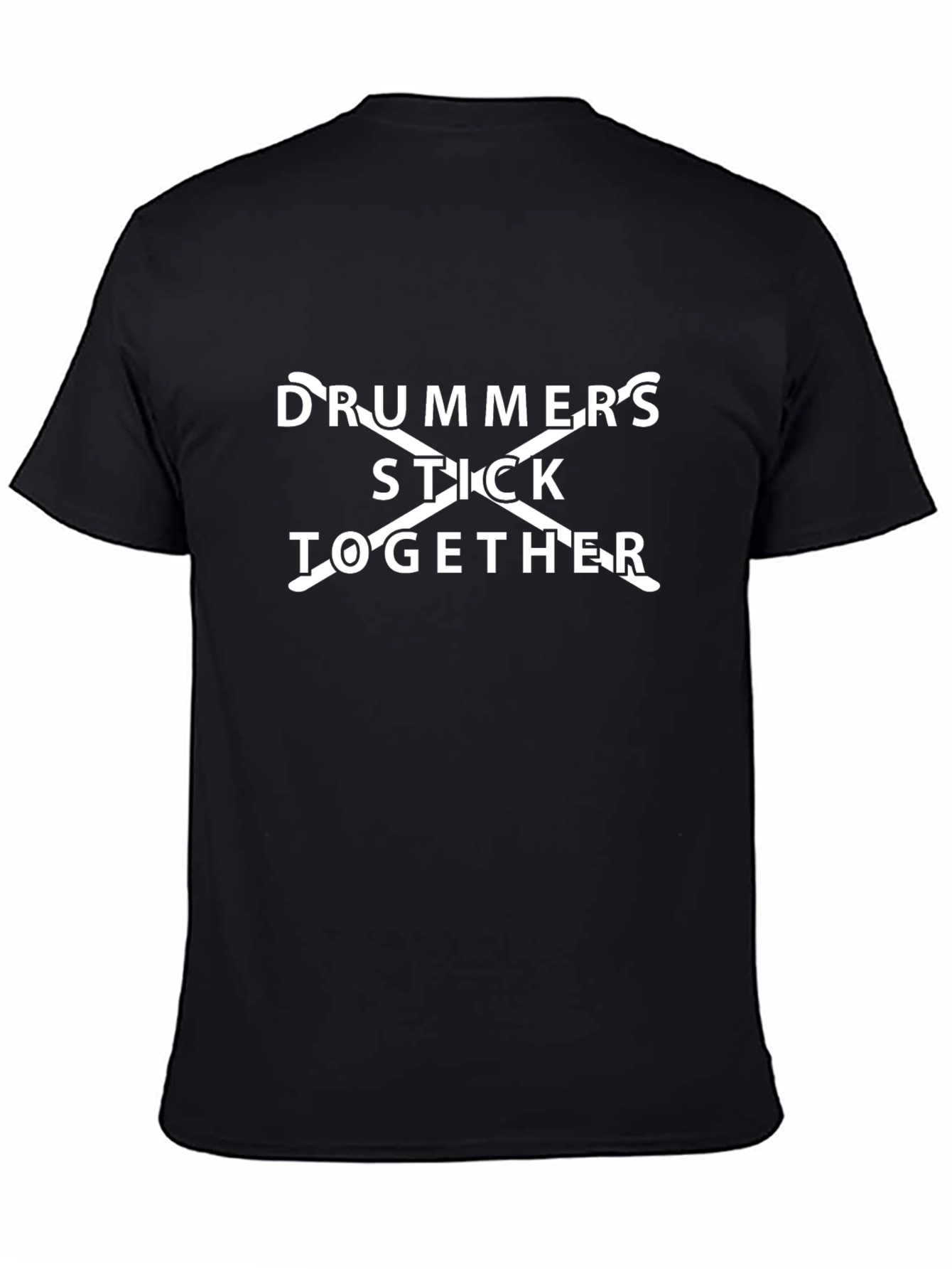 Drummers Stick Together Black Tee Shirt