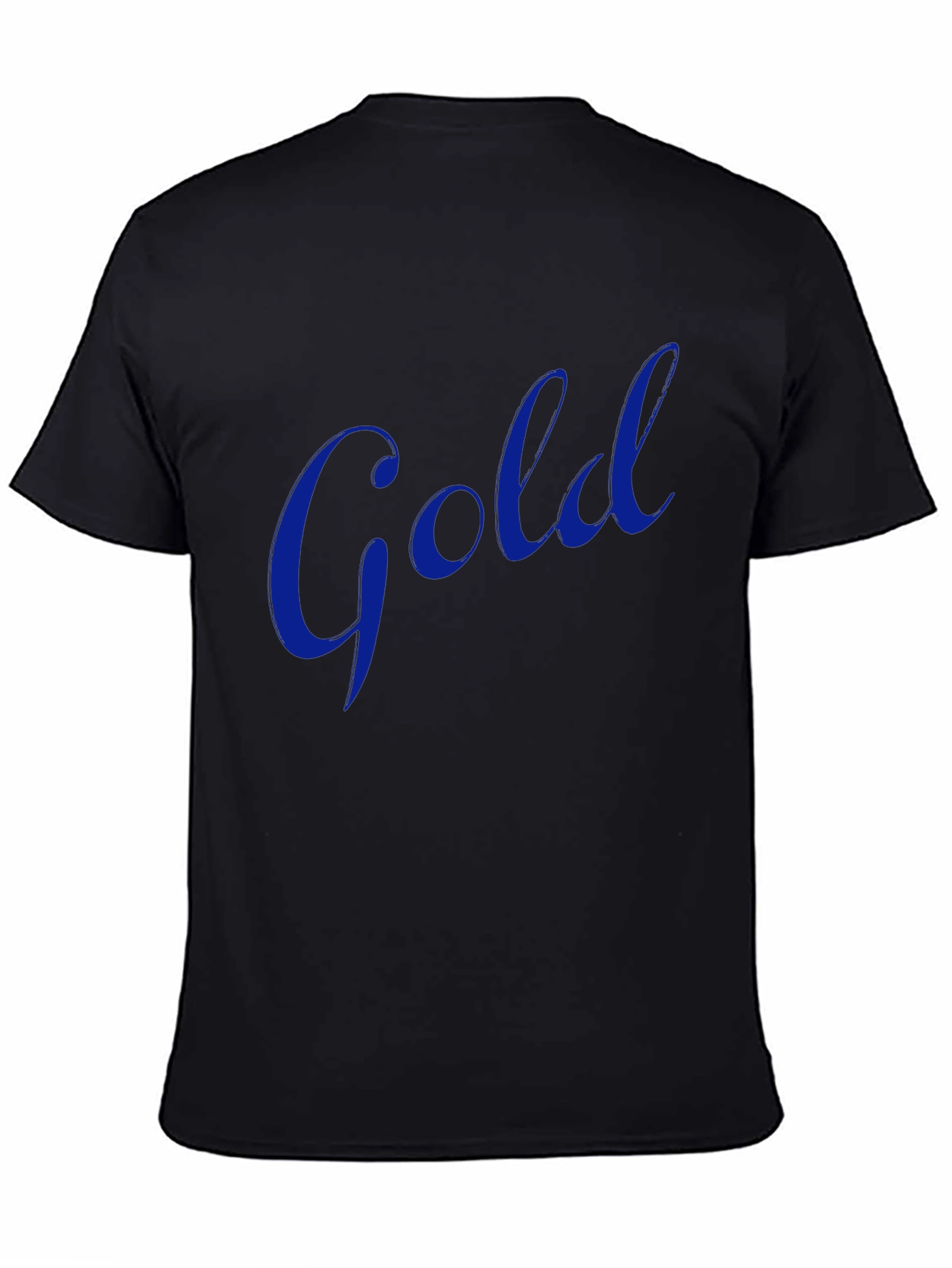 Mens Black T-Shirt with Blue Gold Graphic