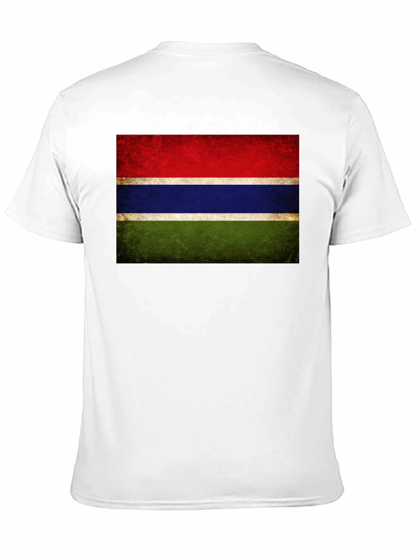Gambia Flag Graphic Tee - Black Cotton Casual Shirt