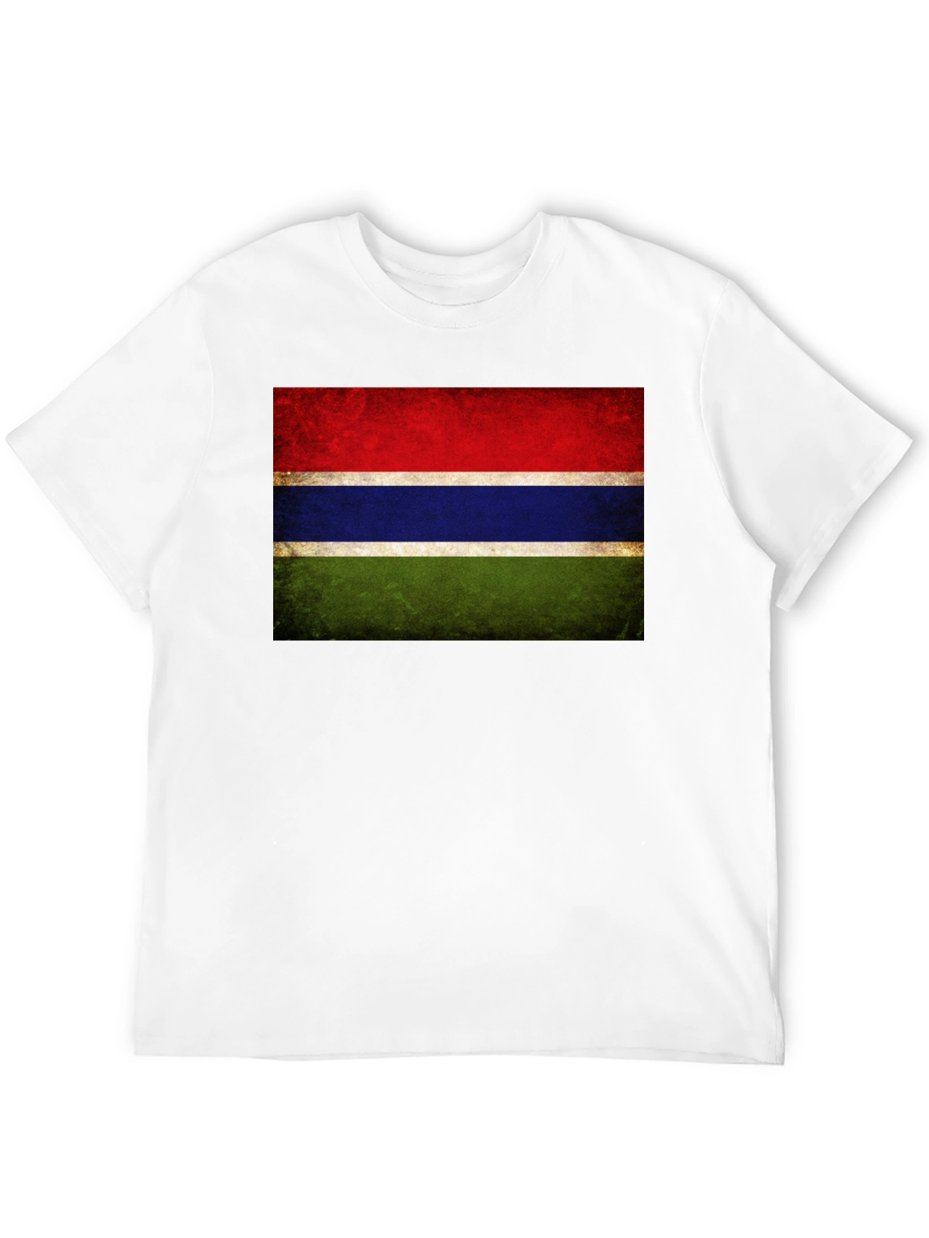 Gambia Flag Graphic Tee - Black Cotton Casual Shirt