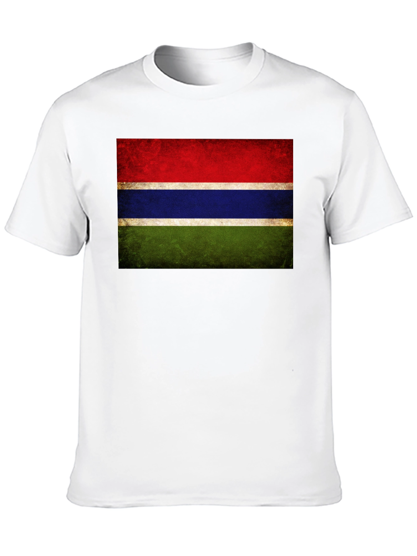 Gambia Flag Graphic Tee - Black Cotton Casual Shirt