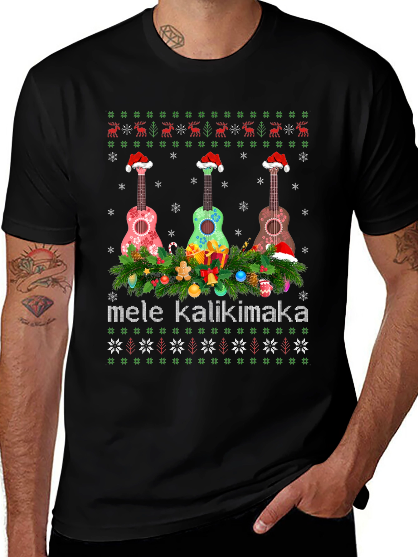 Mele Kalikimaka Ukulele Christmas T-Shirt