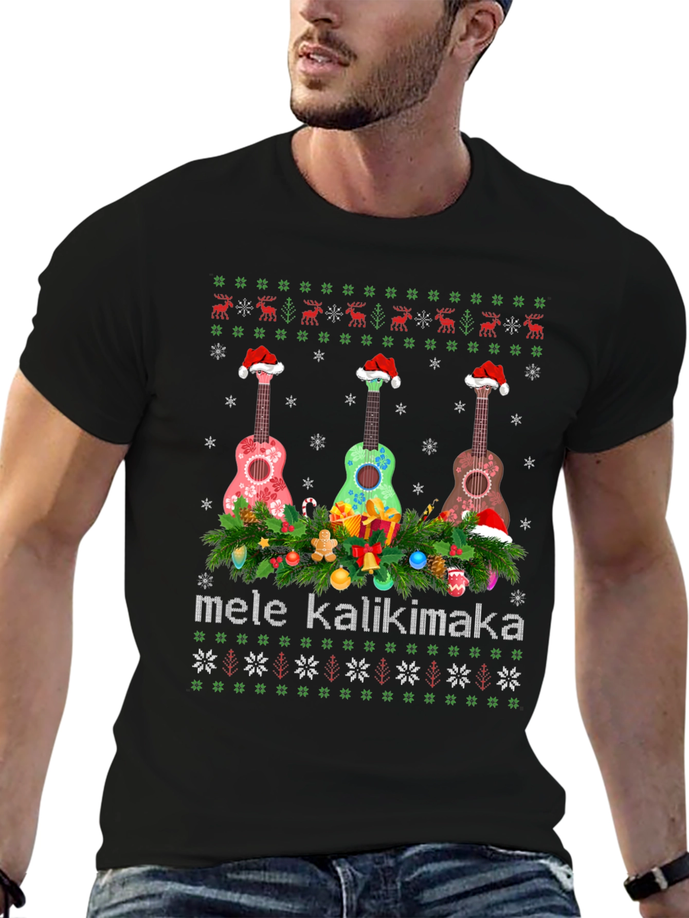 Mele Kalikimaka Ukulele Christmas T-Shirt
