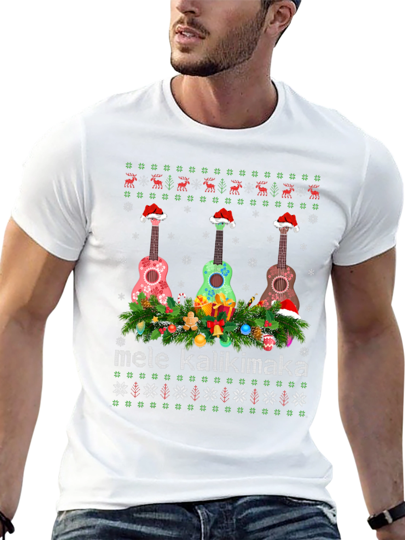 Mele Kalikimaka Ukulele Christmas T-Shirt