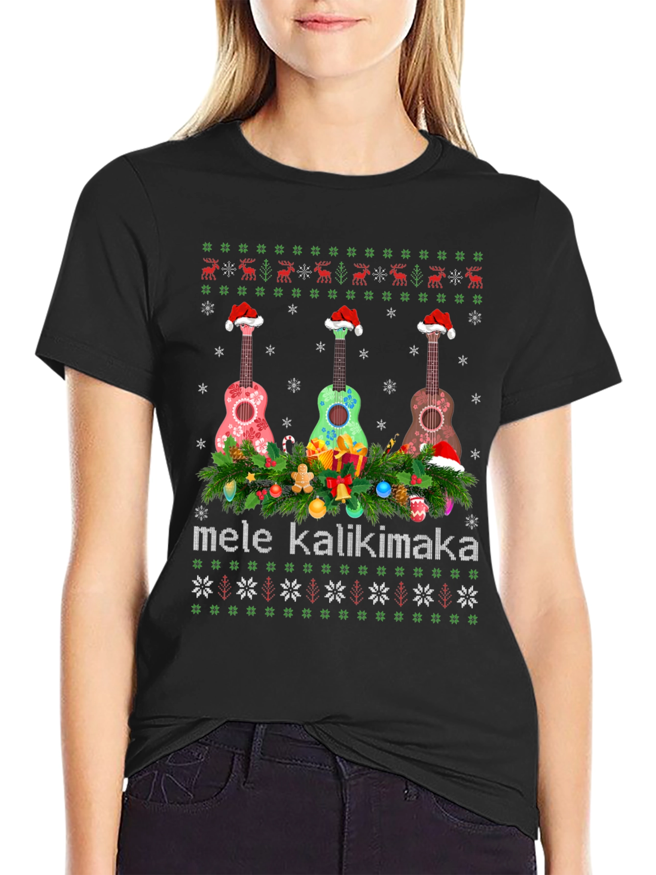 Mele Kalikimaka Ukulele Christmas T-Shirt