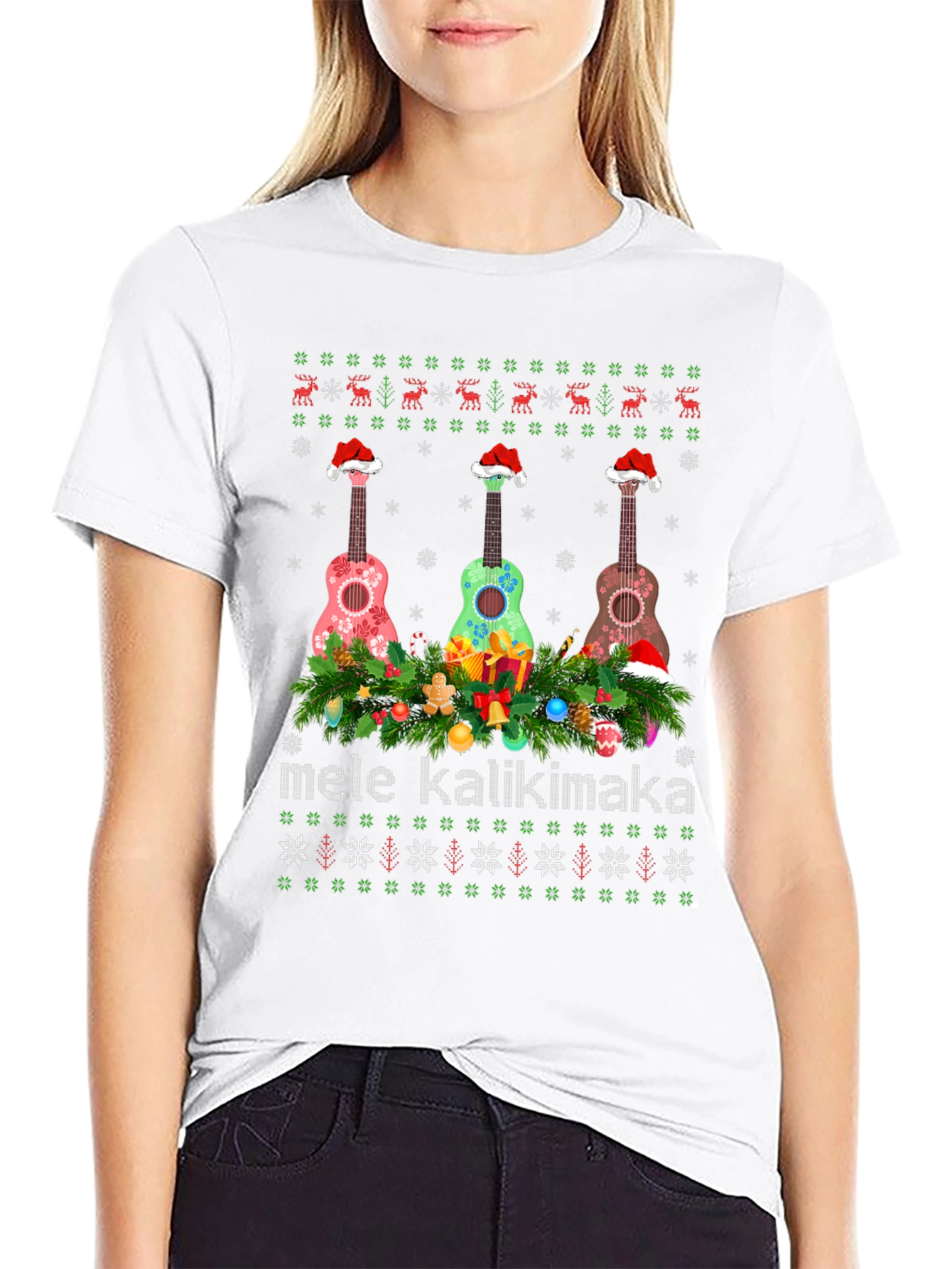 Mele Kalikimaka Ukulele Christmas T-Shirt