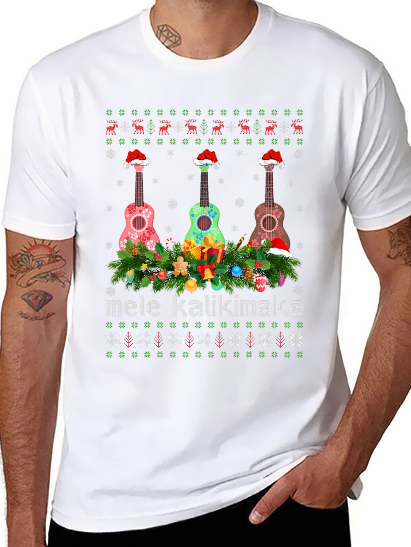 Mele Kalikimaka Ukulele Christmas T-Shirt