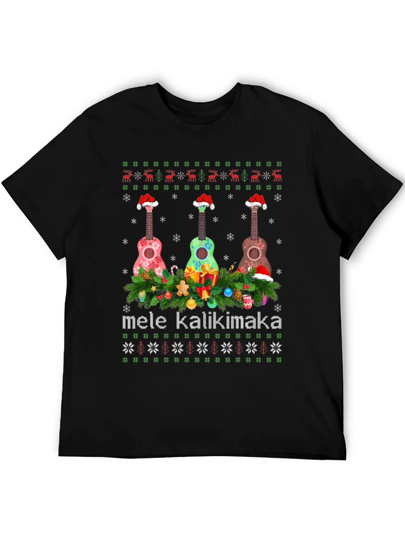 Mele Kalikimaka Ukulele Christmas T-Shirt