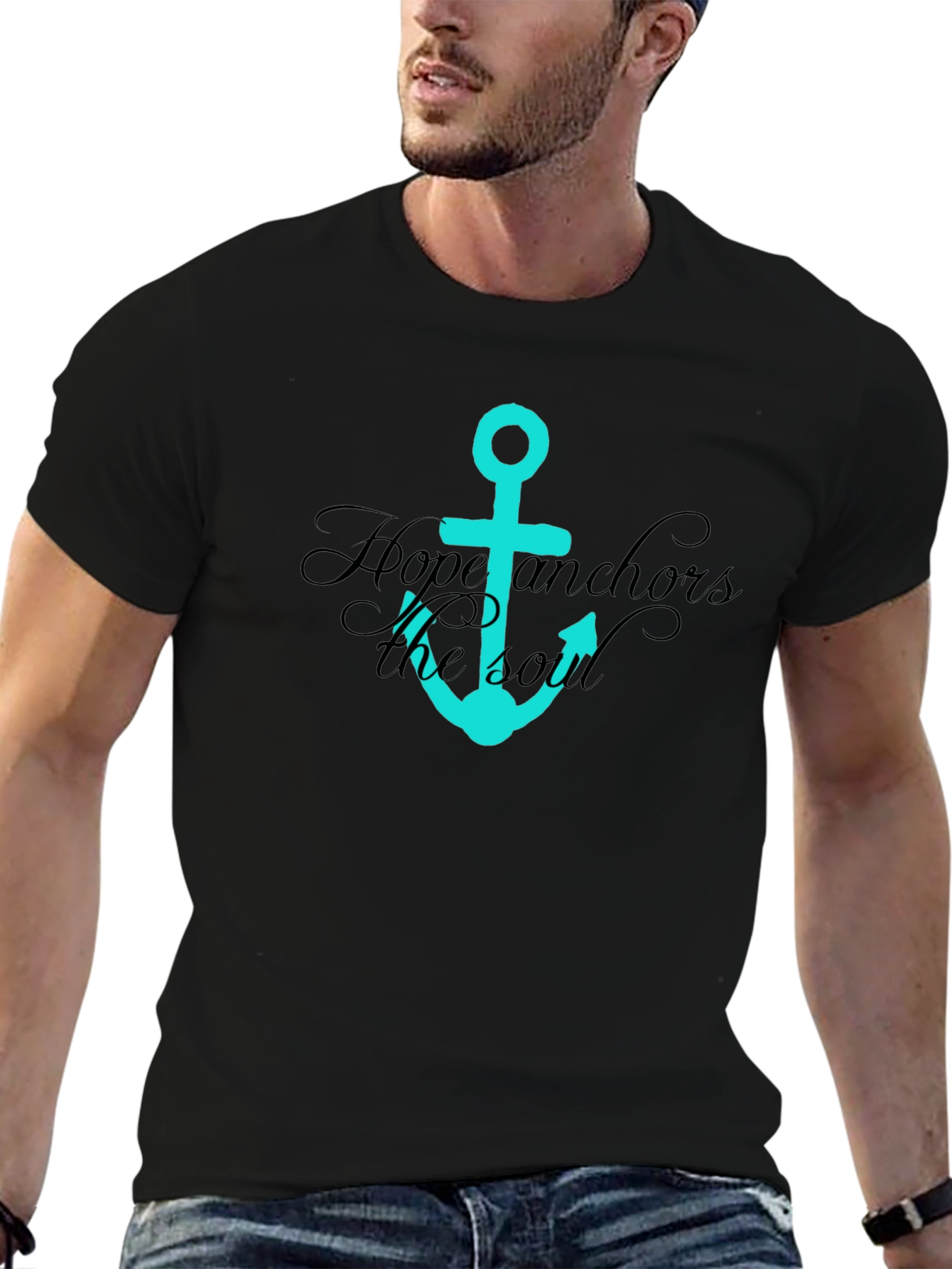 Hope Anchors the Soul Graphic Tee - Black