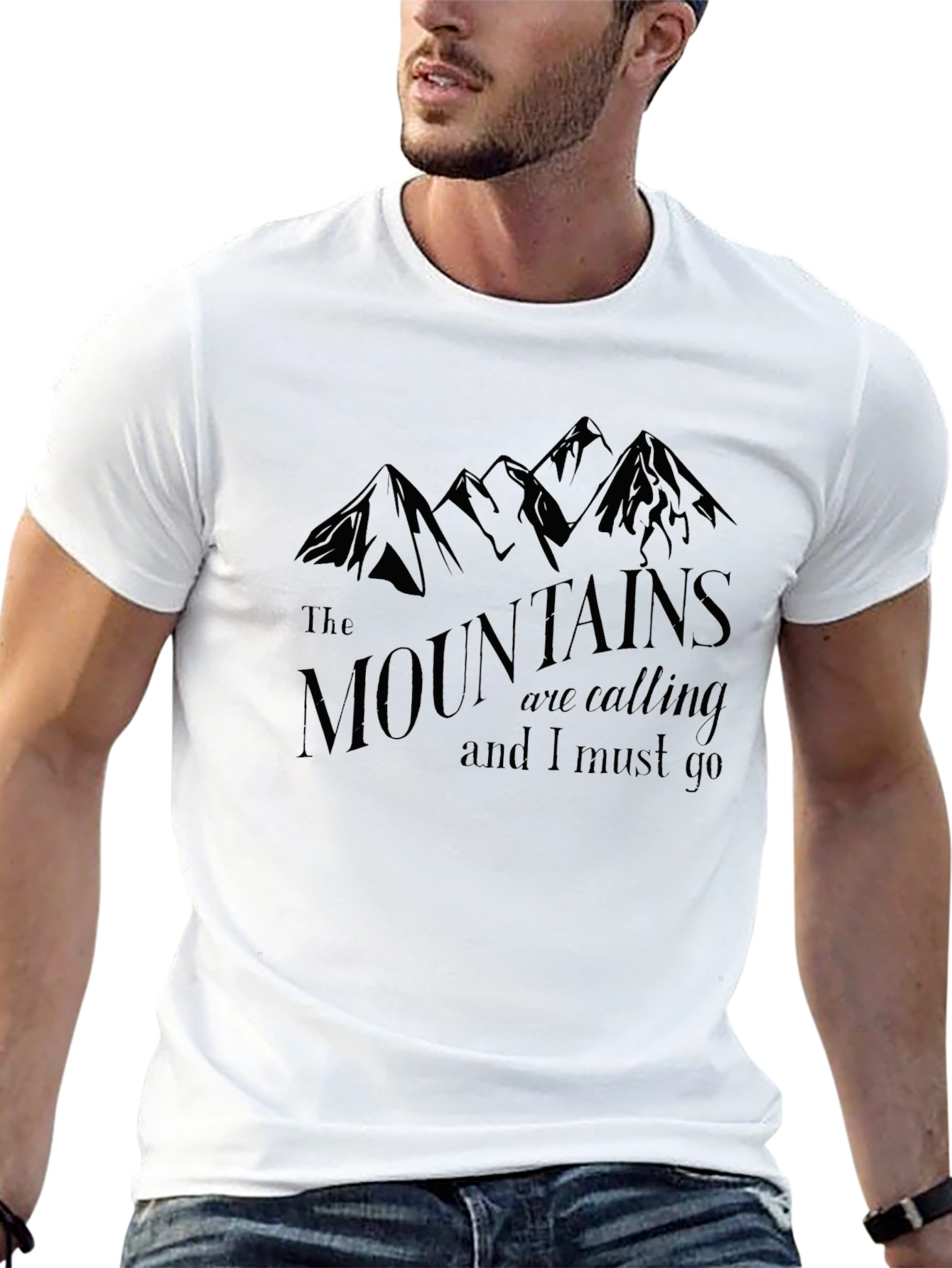 Mountains Are Calling Black T-Shirt