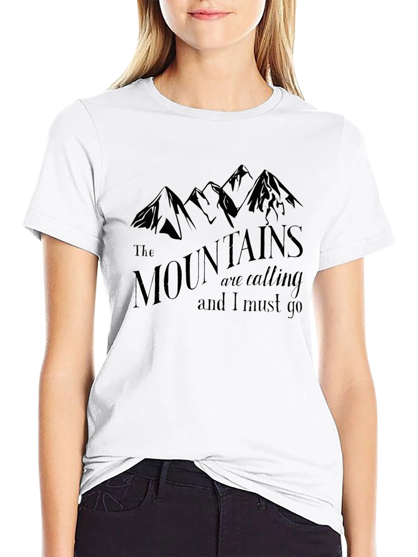 Mountains Are Calling Black T-Shirt