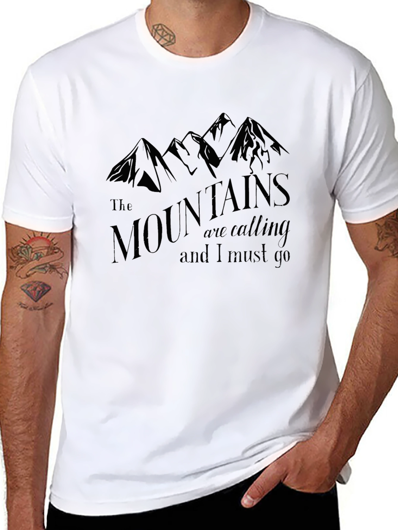 Mountains Are Calling Black T-Shirt