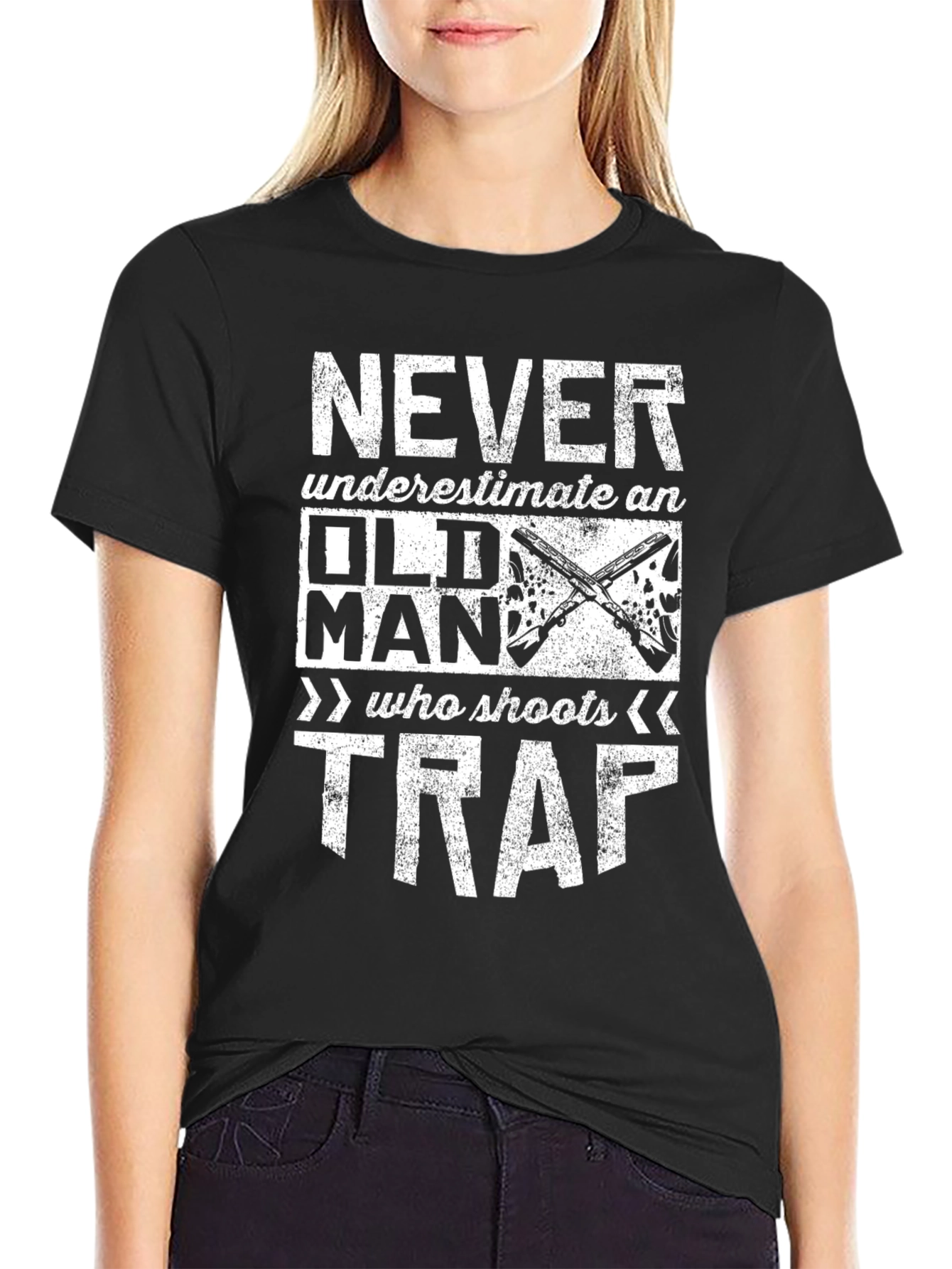 Never Underestimate Old Man Trap Shooting T-Shirt