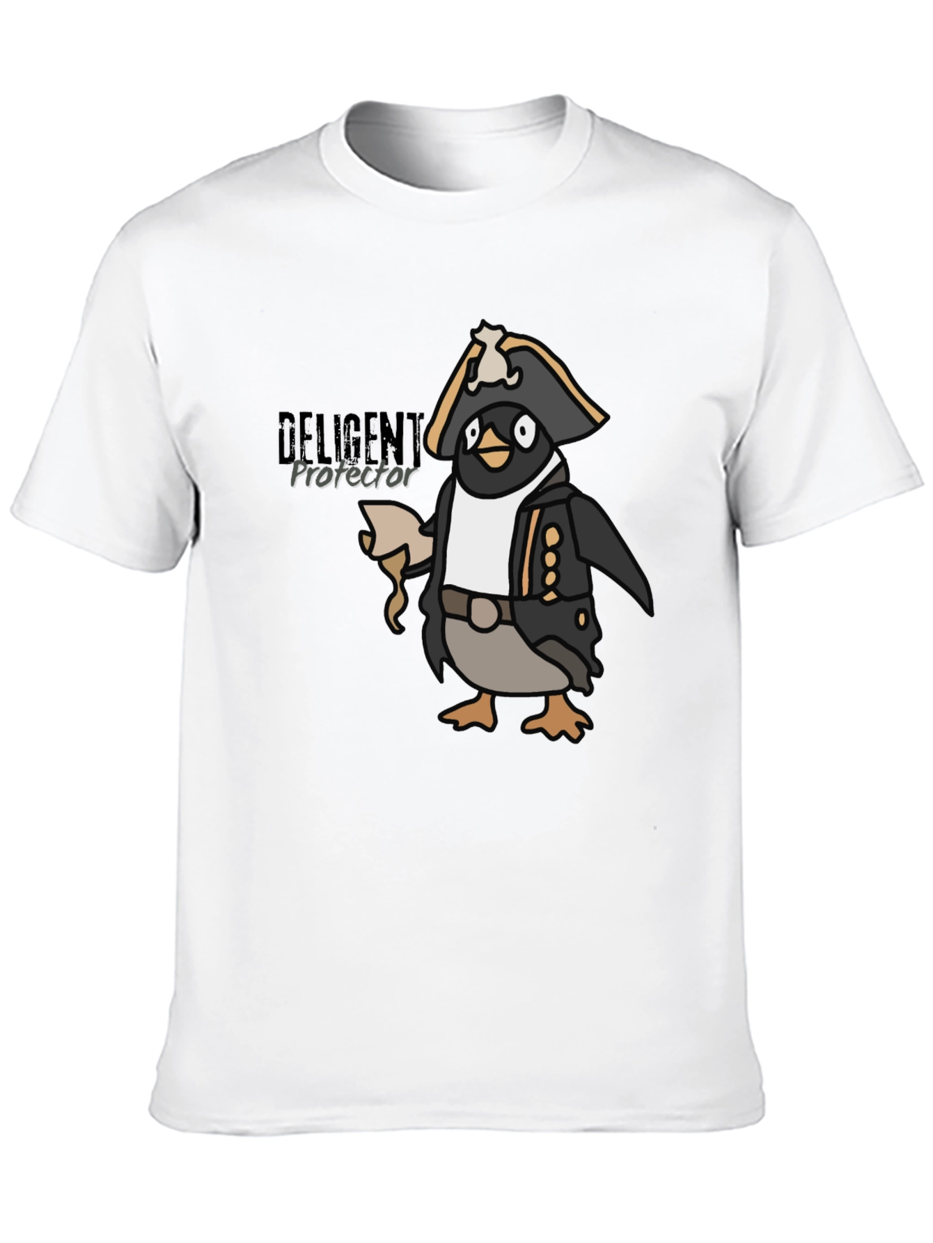 Pirate Penguin Graphic Tee - Black Cotton T-Shirt