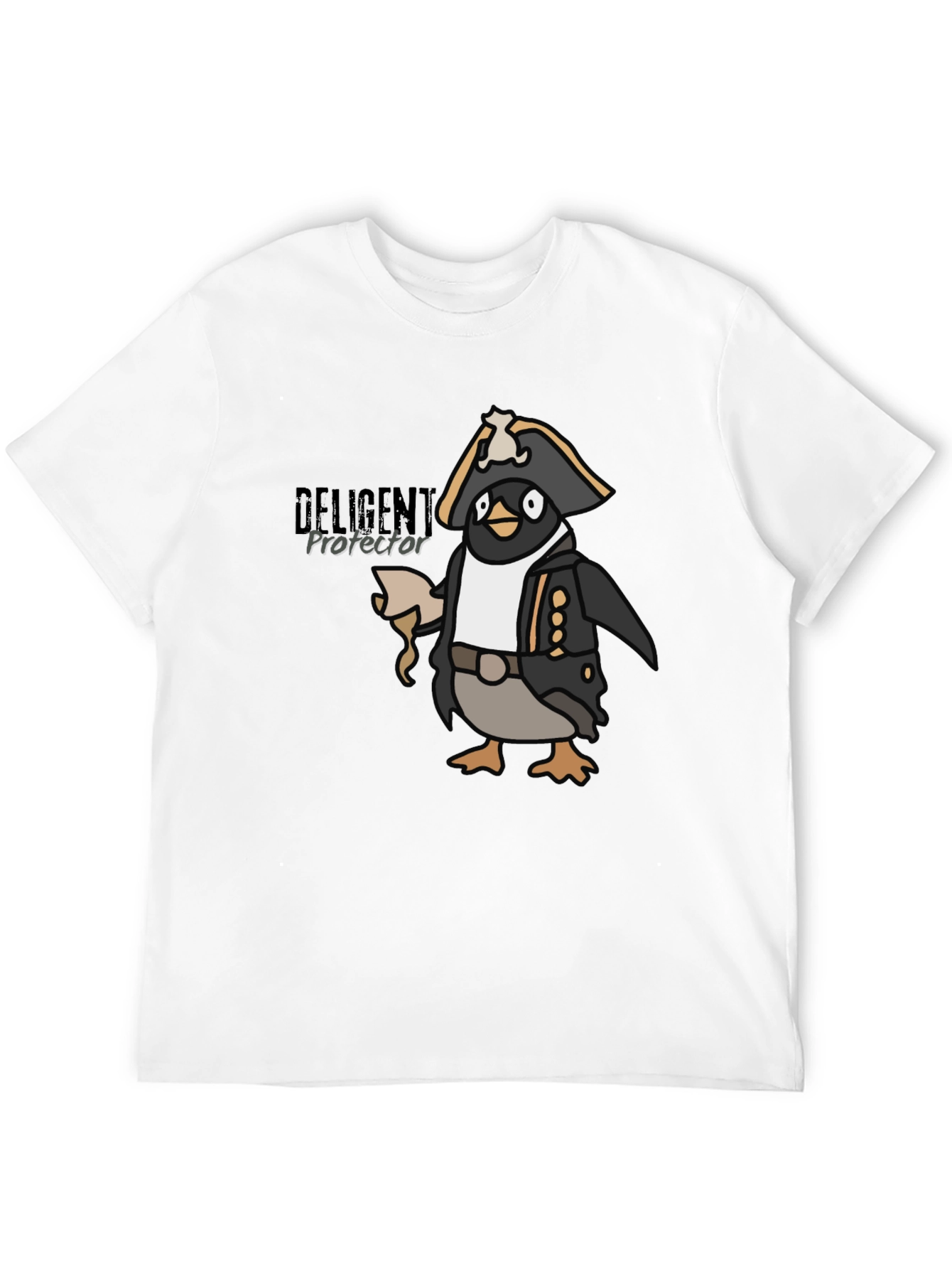 Pirate Penguin Graphic Tee - Black Cotton T-Shirt