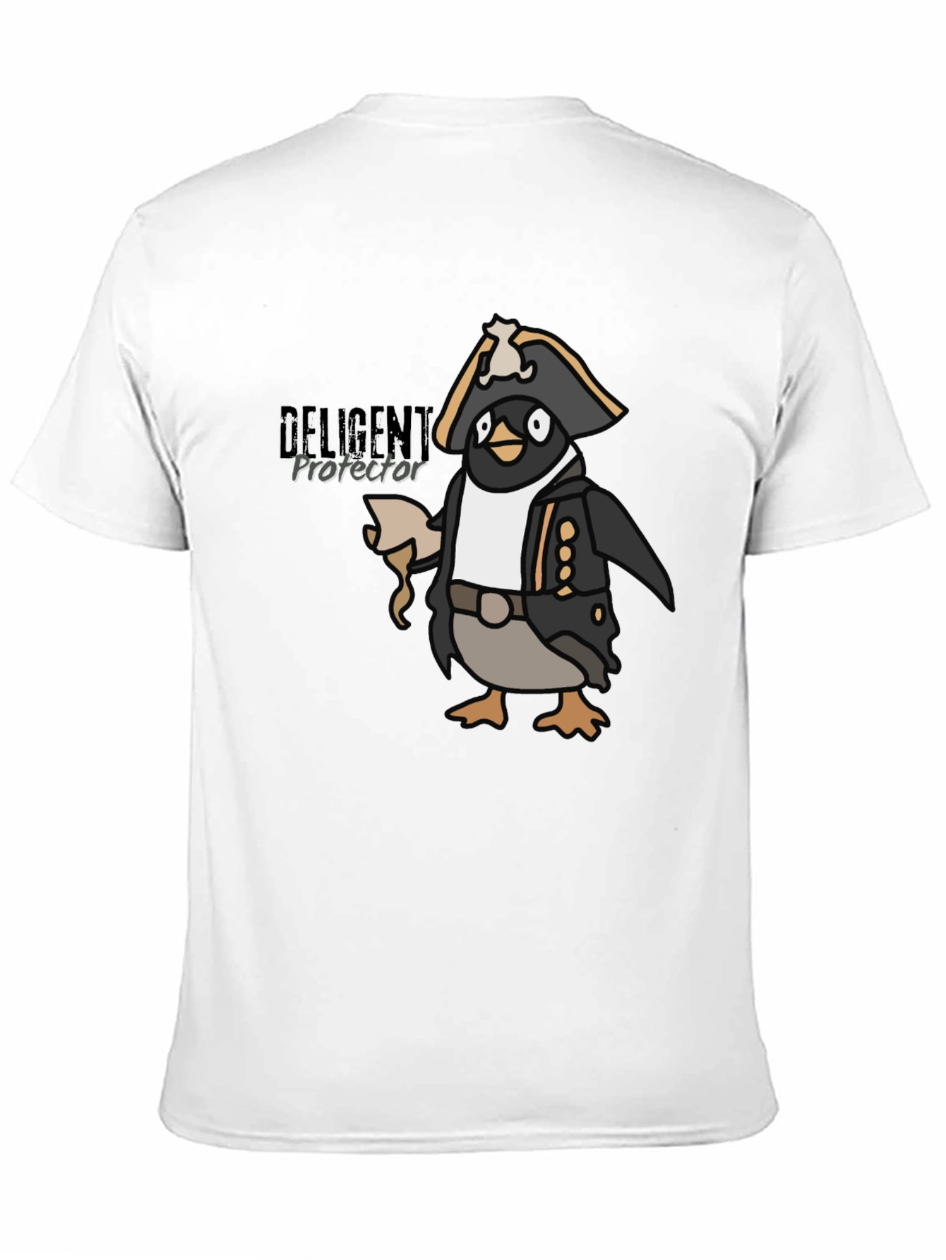 Pirate Penguin Graphic Tee - Black Cotton T-Shirt