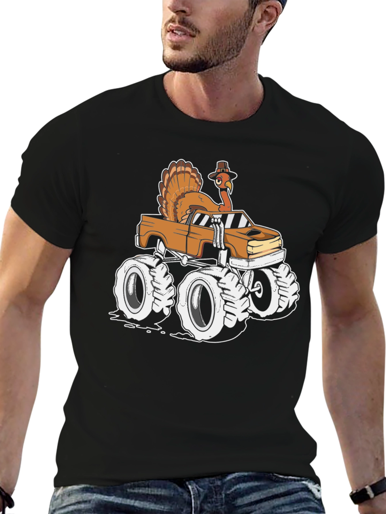 Turkey Monster Truck T-Shirt - Thanksgiving Fun