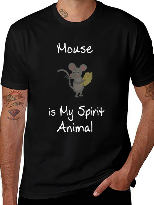 Mouse is My Spirit Animal Black T-Shirt