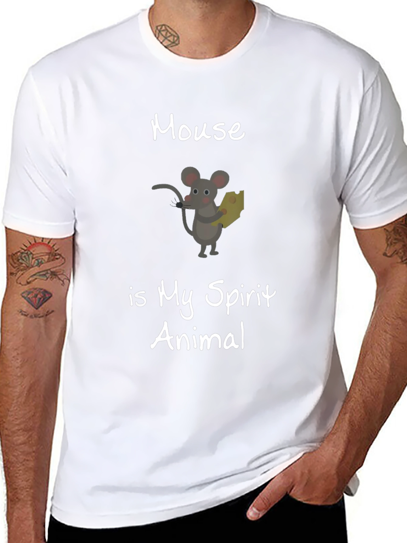 Mouse is My Spirit Animal Black T-Shirt