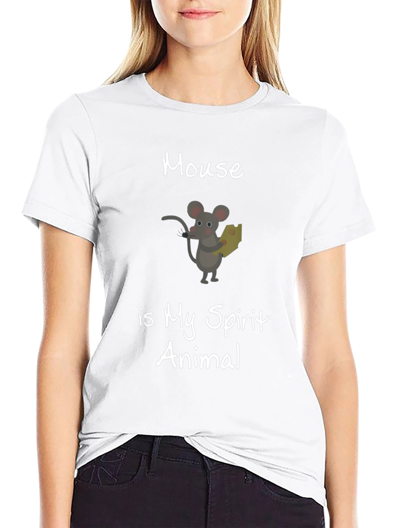 Mouse is My Spirit Animal Black T-Shirt