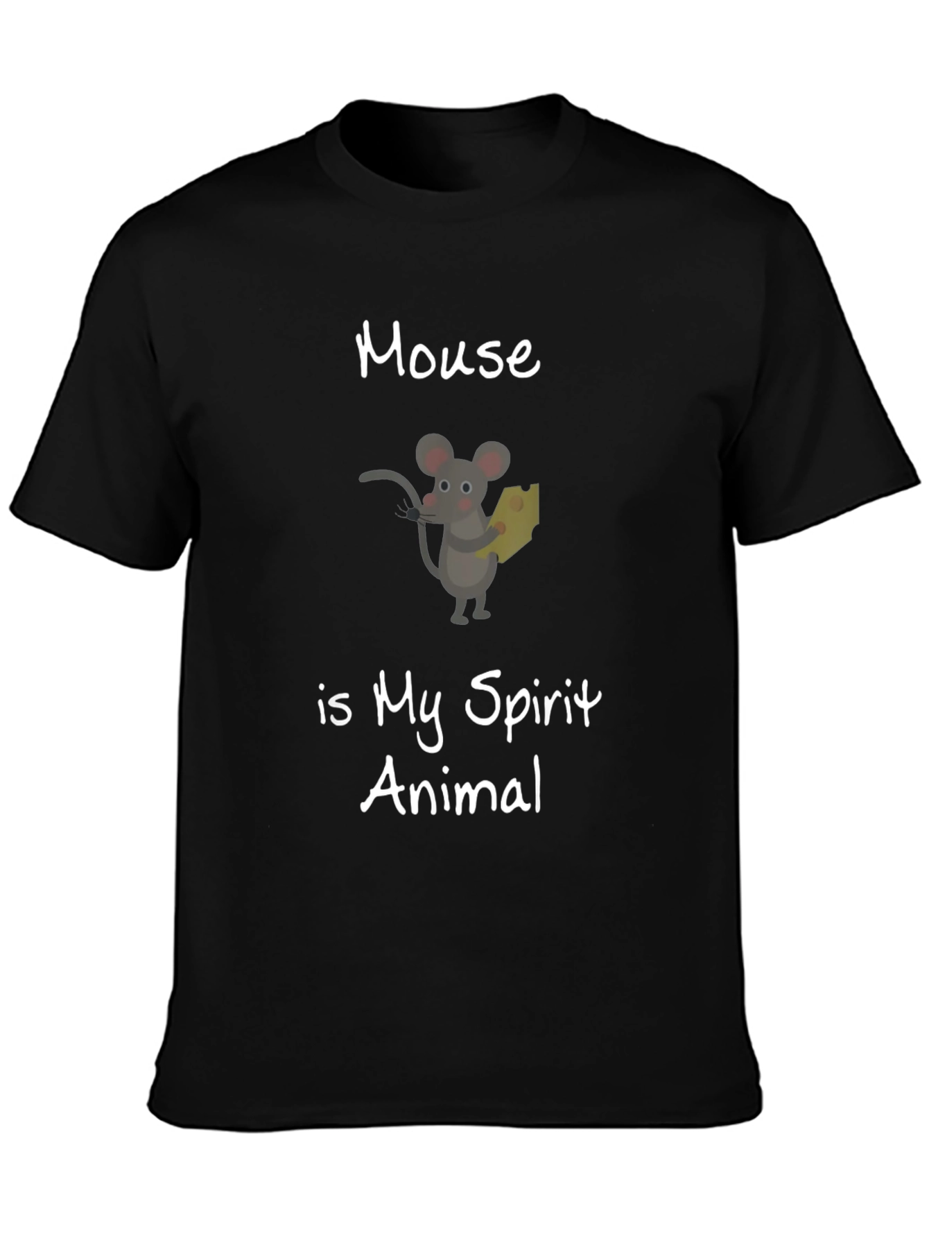 Mouse is My Spirit Animal Black T-Shirt