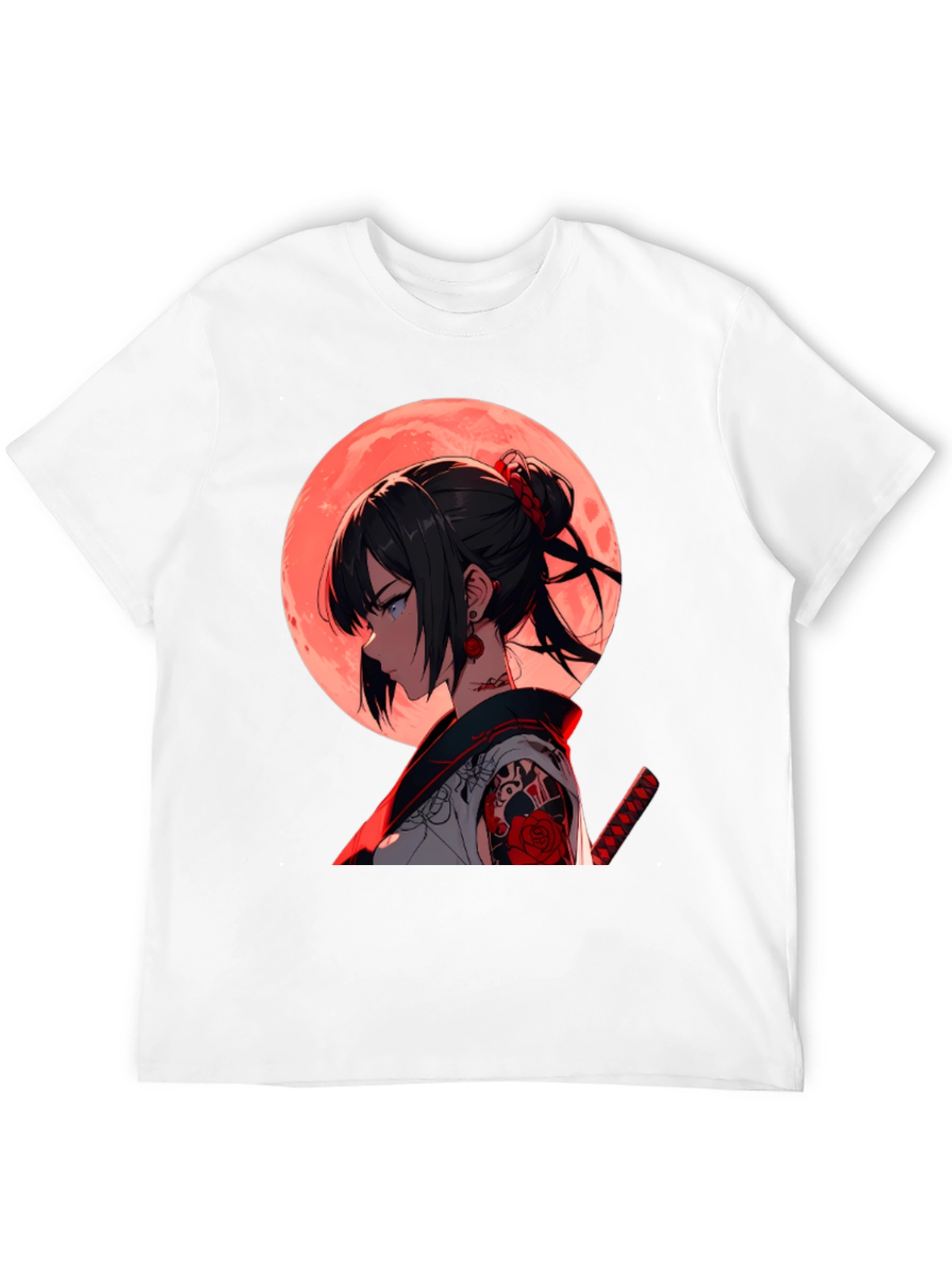 Anime Girl Graphic Black T-Shirt