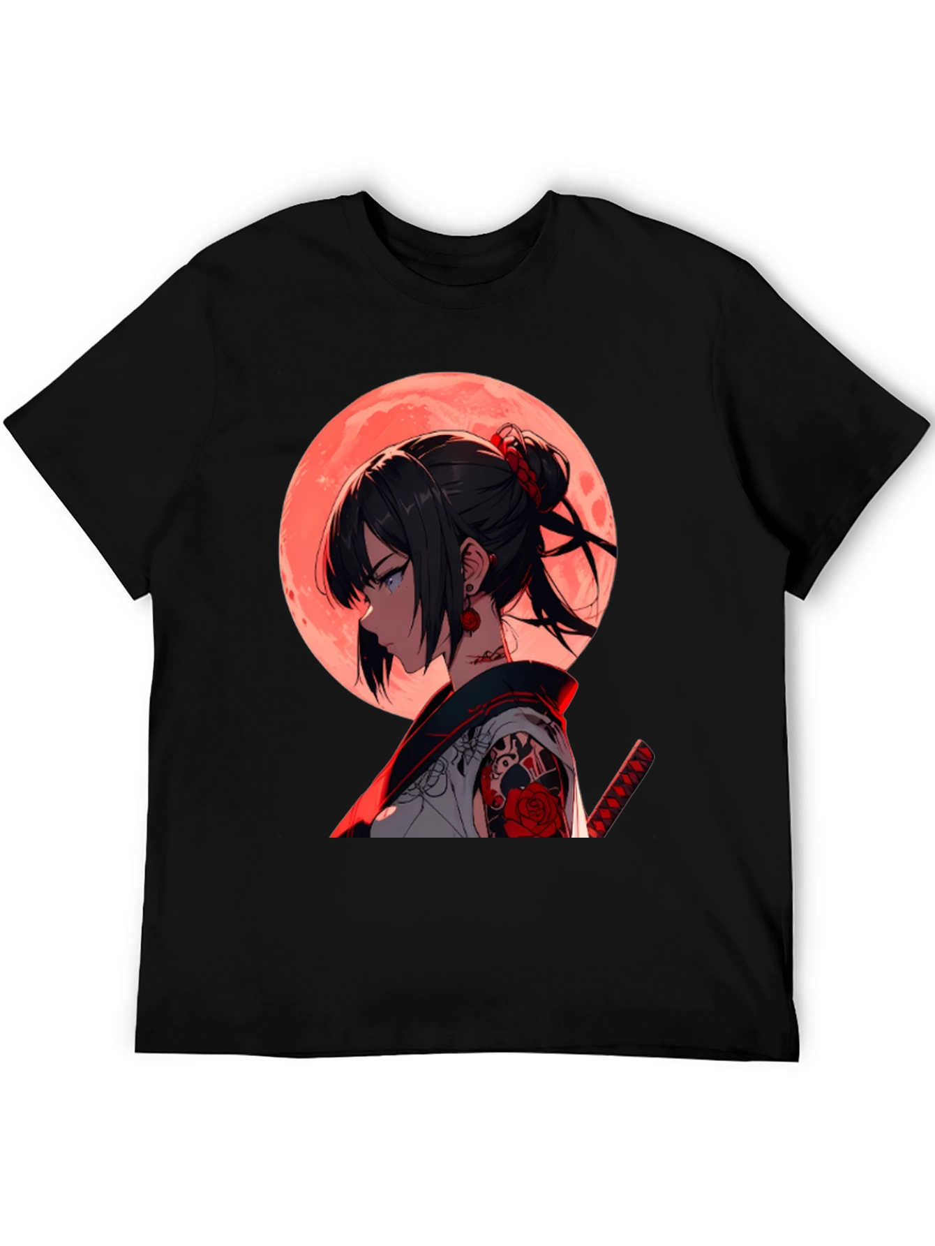 Anime Girl Graphic Black T-Shirt