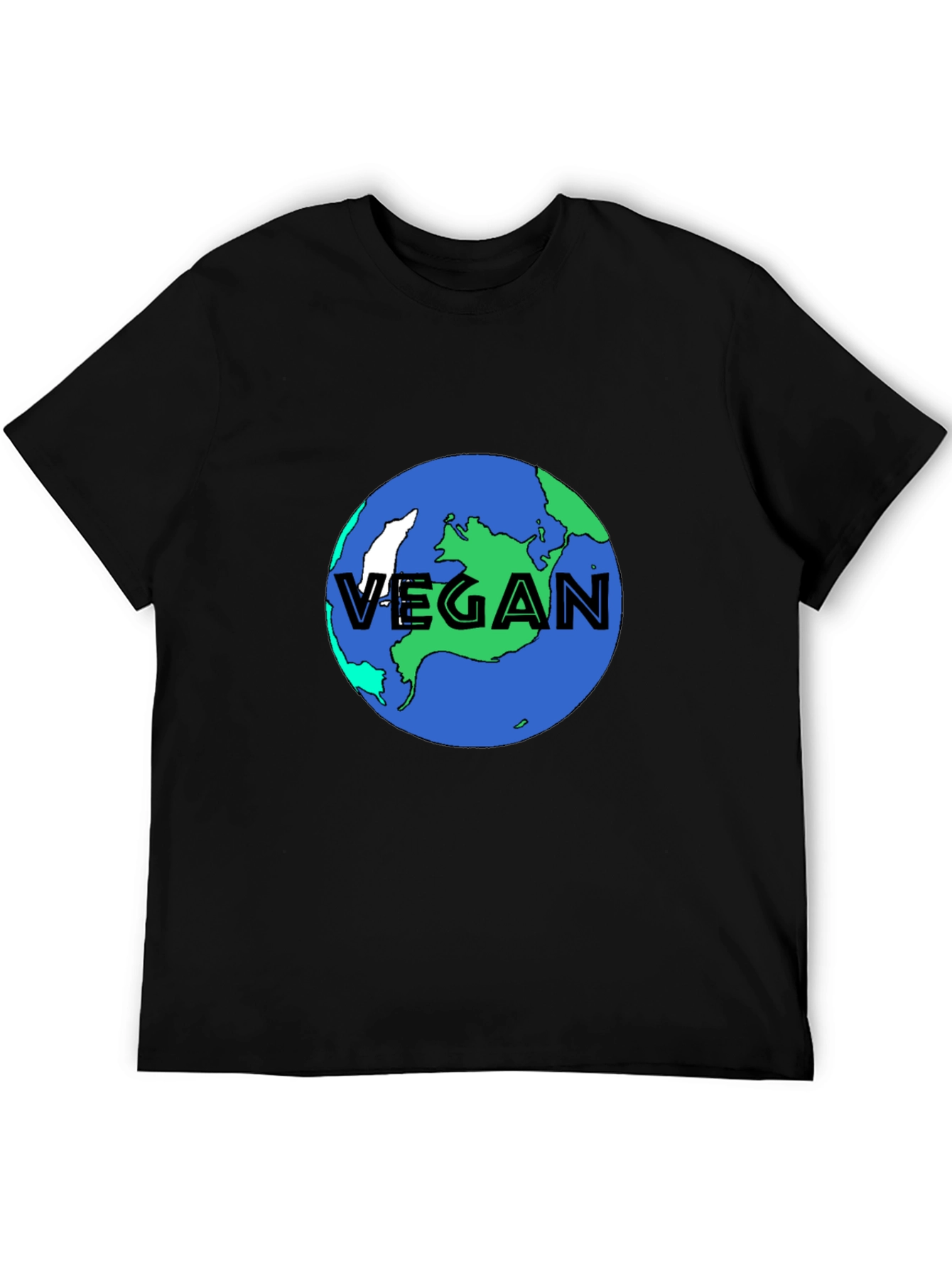 Vegan Earth Graphic Tee - Black Sustainable Fashion