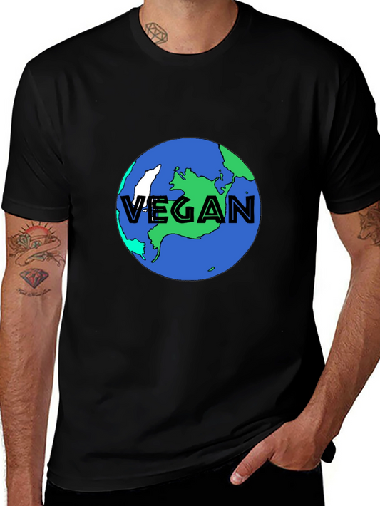 Vegan Earth Graphic Tee - Black Sustainable Fashion
