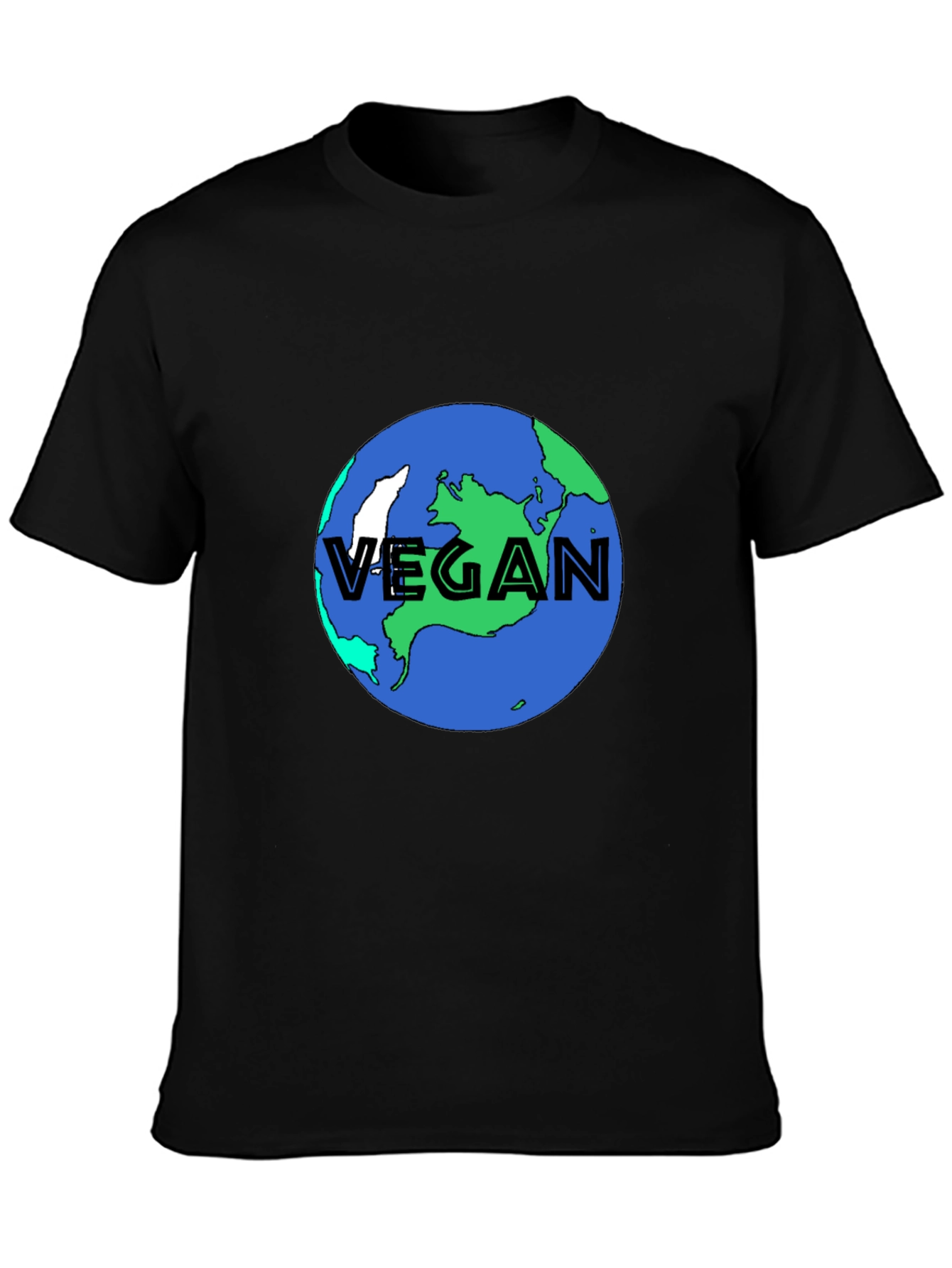 Vegan Earth Graphic Tee - Black Sustainable Fashion