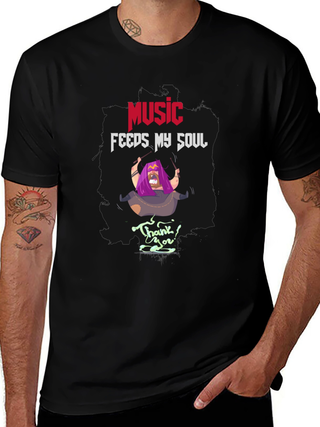 Music Feeds My Soul T-Shirt | Unique Graphic Tee