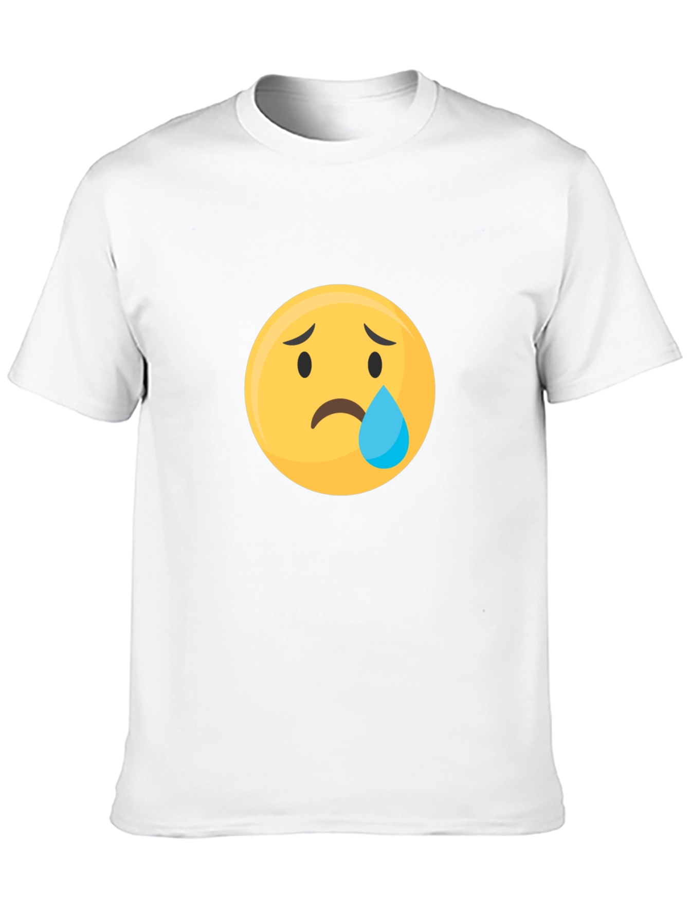 Sad Emoji Graphic Black T-Shirt