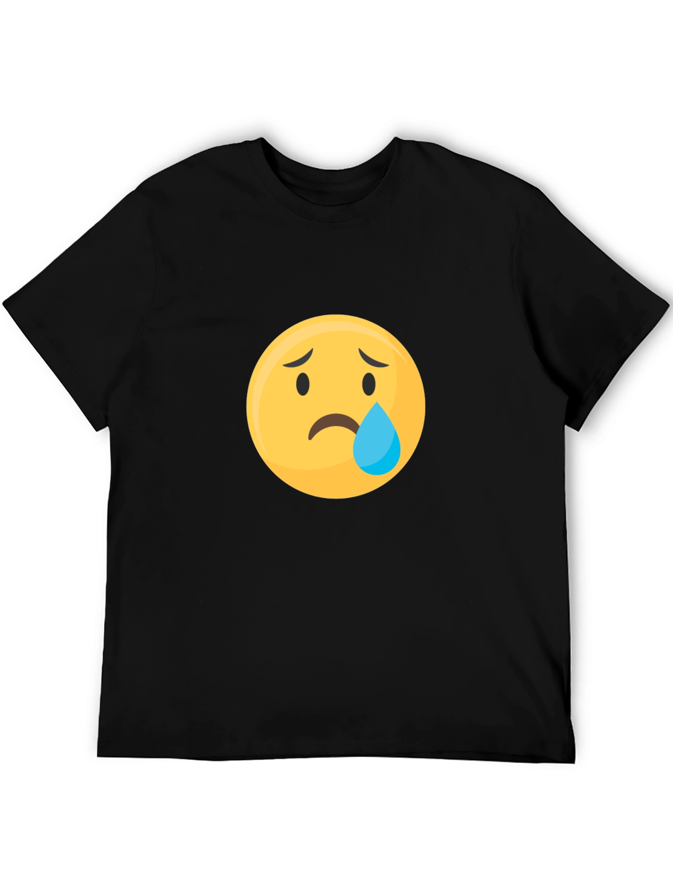 Sad Emoji Graphic Black T-Shirt