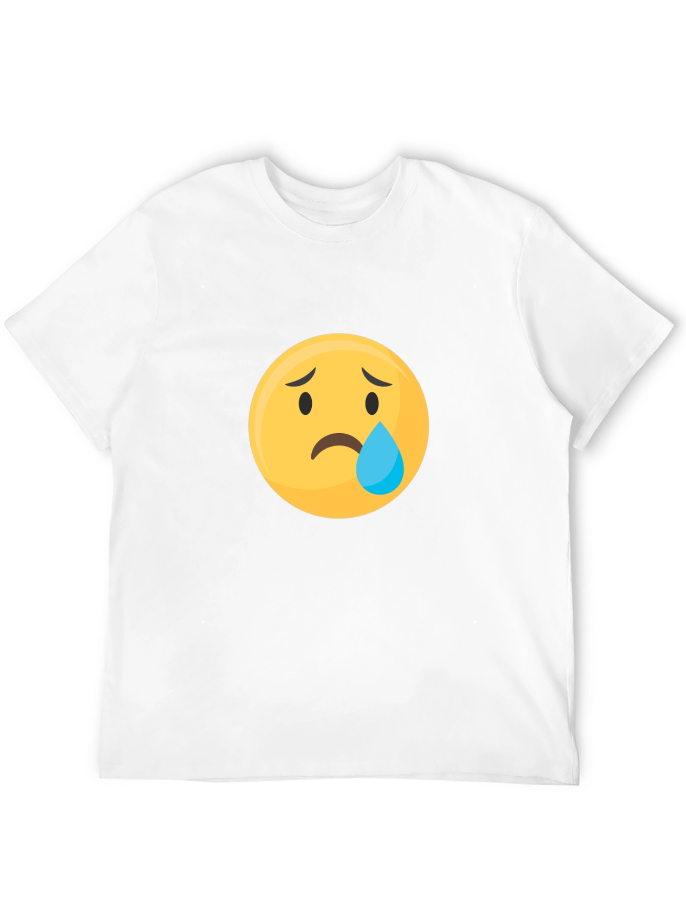 Sad Emoji Graphic Black T-Shirt