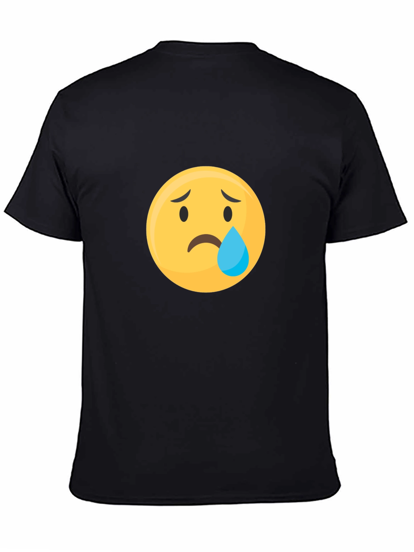 Sad Emoji Graphic Black T-Shirt