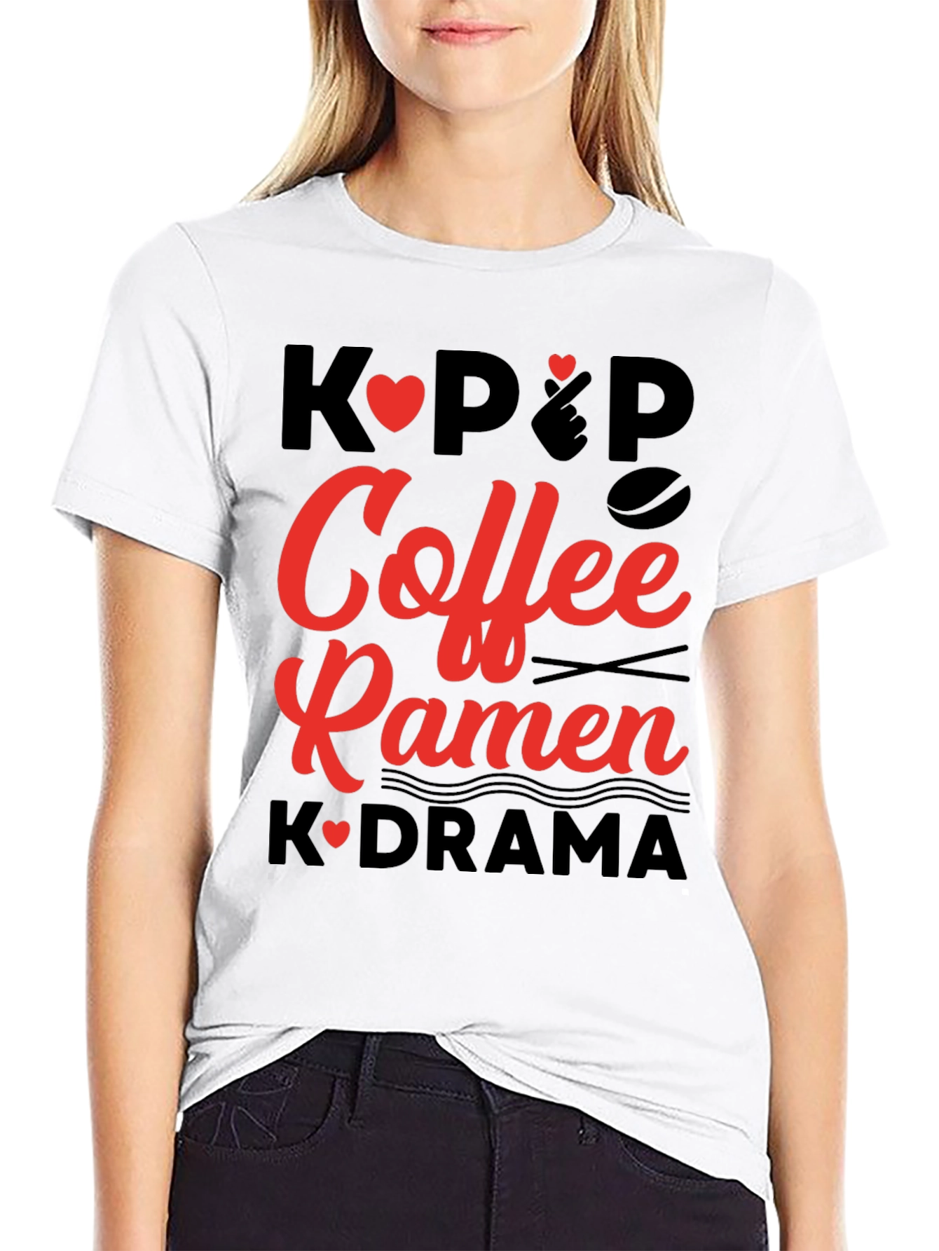 K-Pop Coffee Ramen K-Drama Graphic Tee