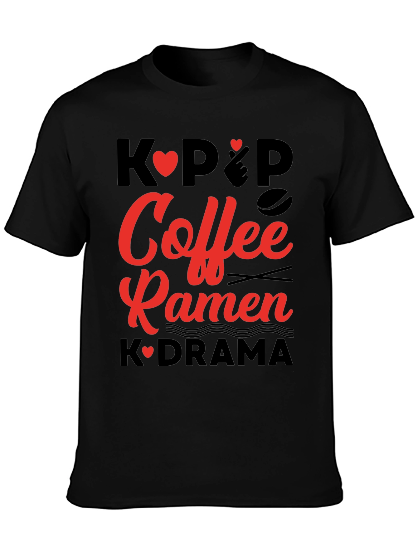 K-Pop Coffee Ramen K-Drama Graphic Tee