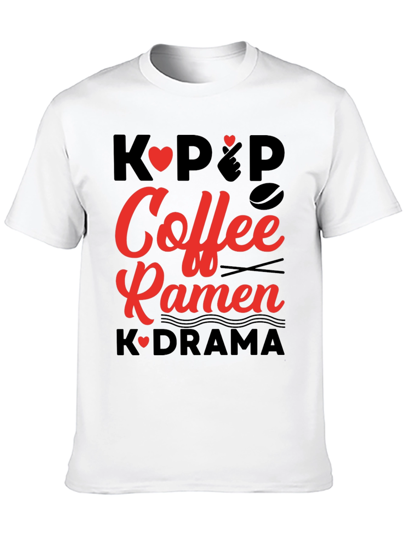 K-Pop Coffee Ramen K-Drama Graphic Tee