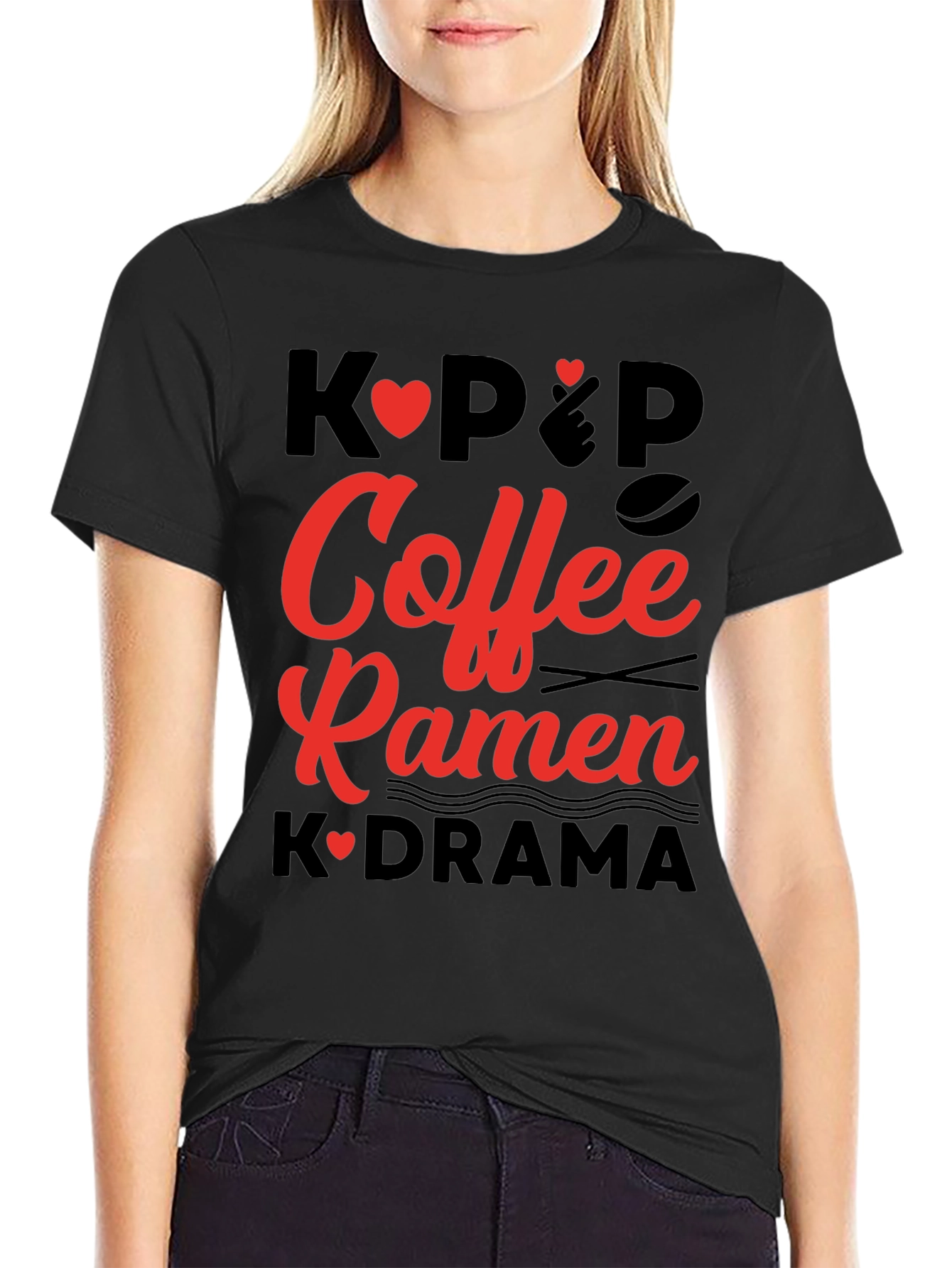 K-Pop Coffee Ramen K-Drama Graphic Tee