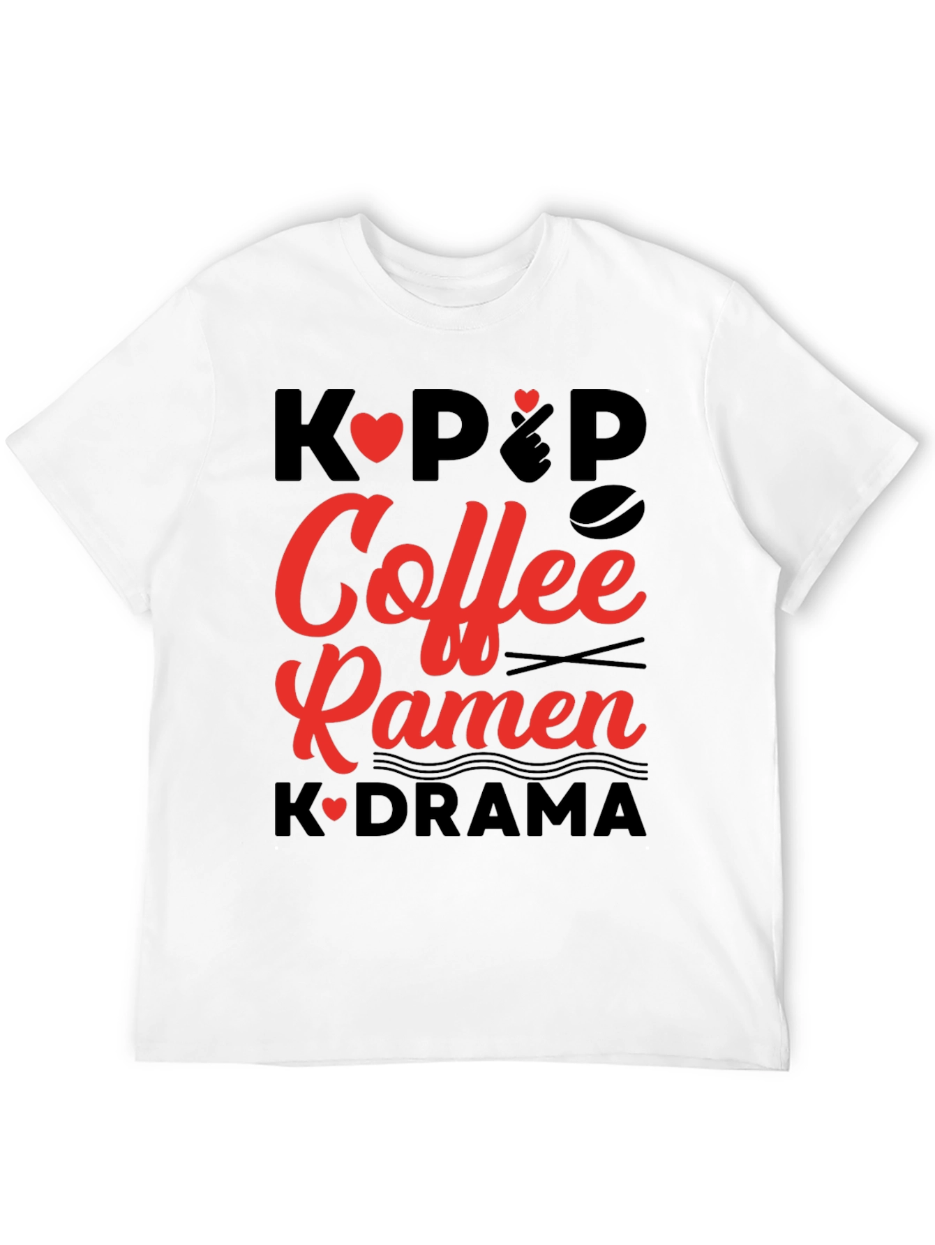 K-Pop Coffee Ramen K-Drama Graphic Tee