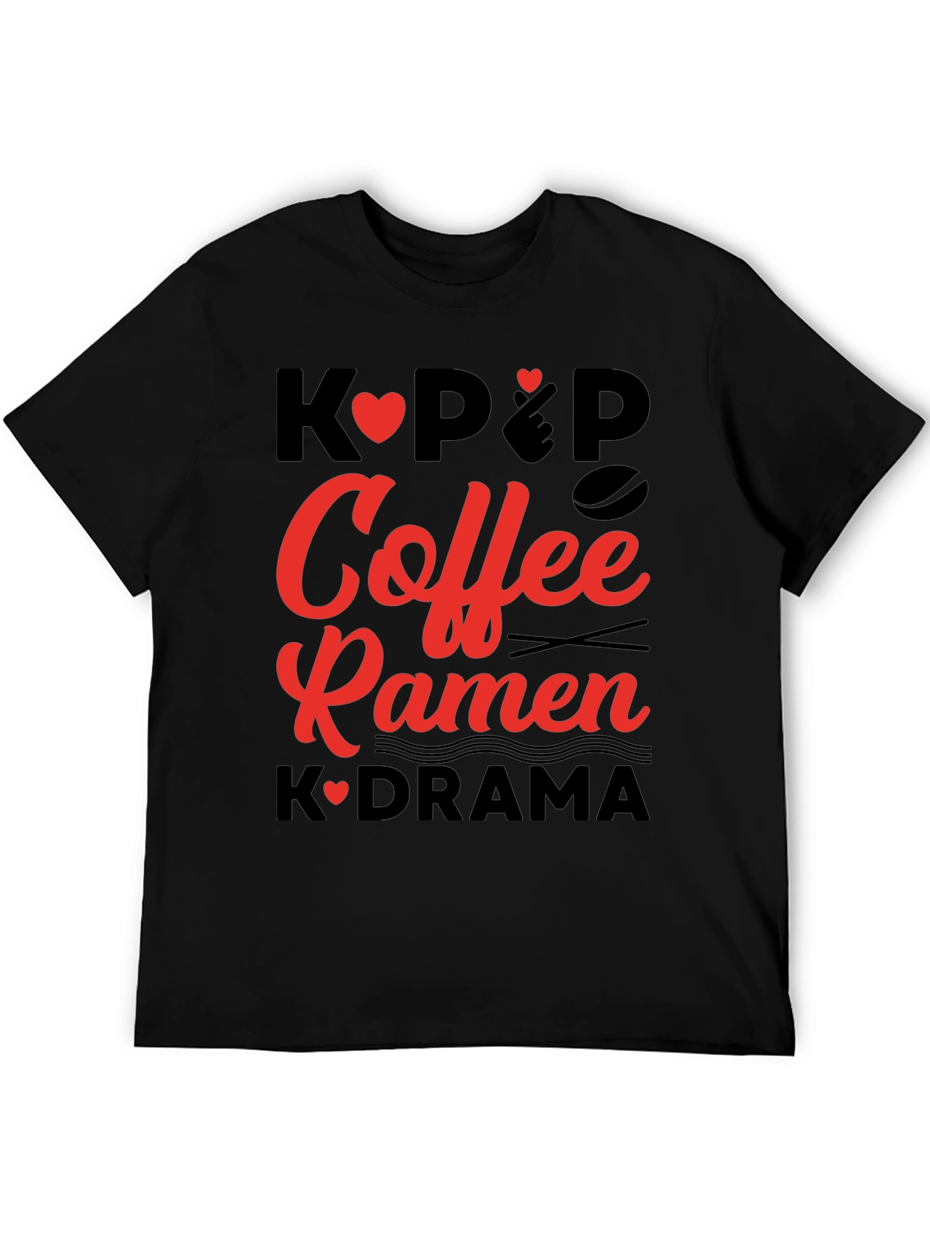 K-Pop Coffee Ramen K-Drama Graphic Tee