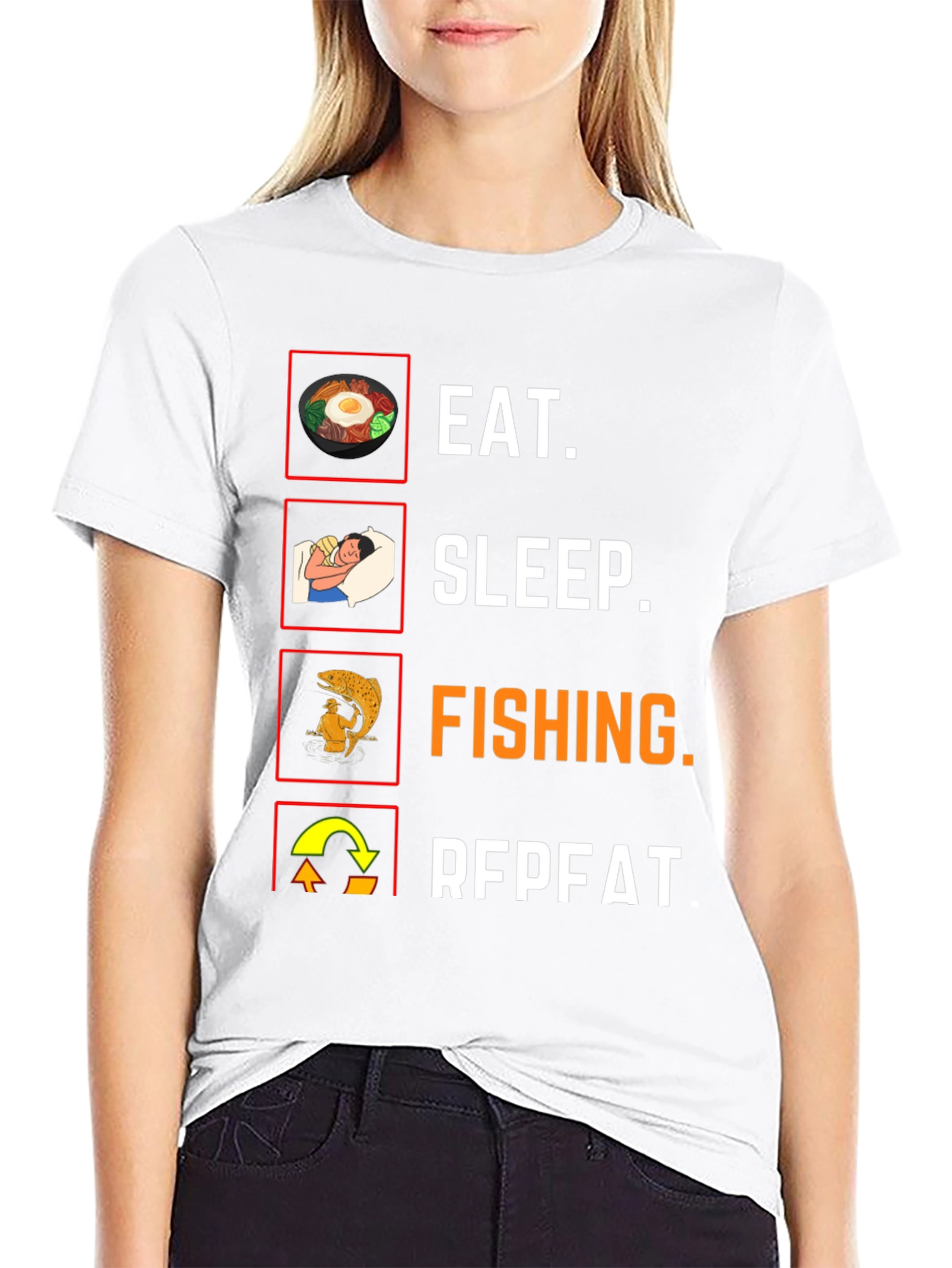 Eat Sleep Fishing Repeat T-Shirt Angler Tee