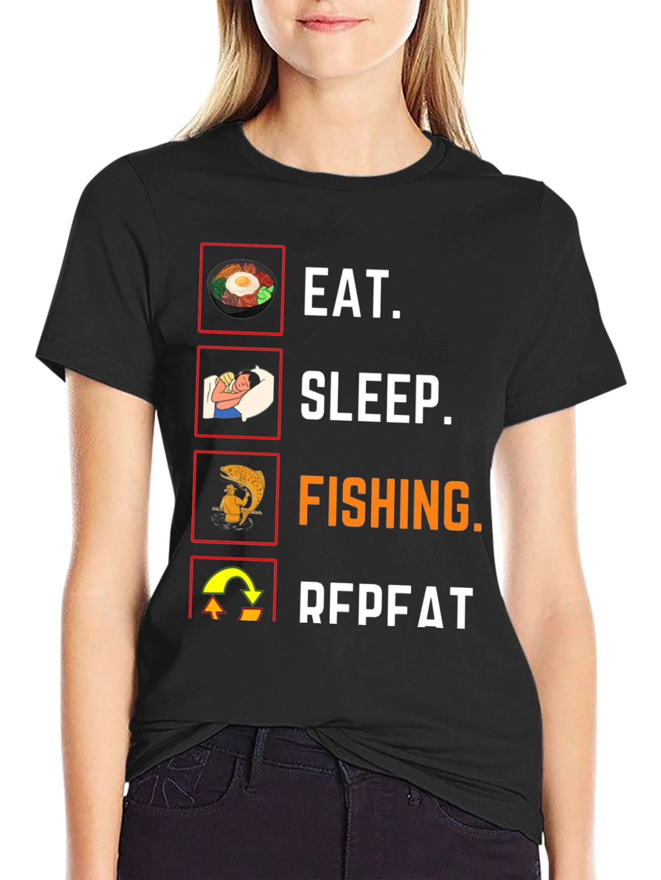 Eat Sleep Fishing Repeat T-Shirt Angler Tee