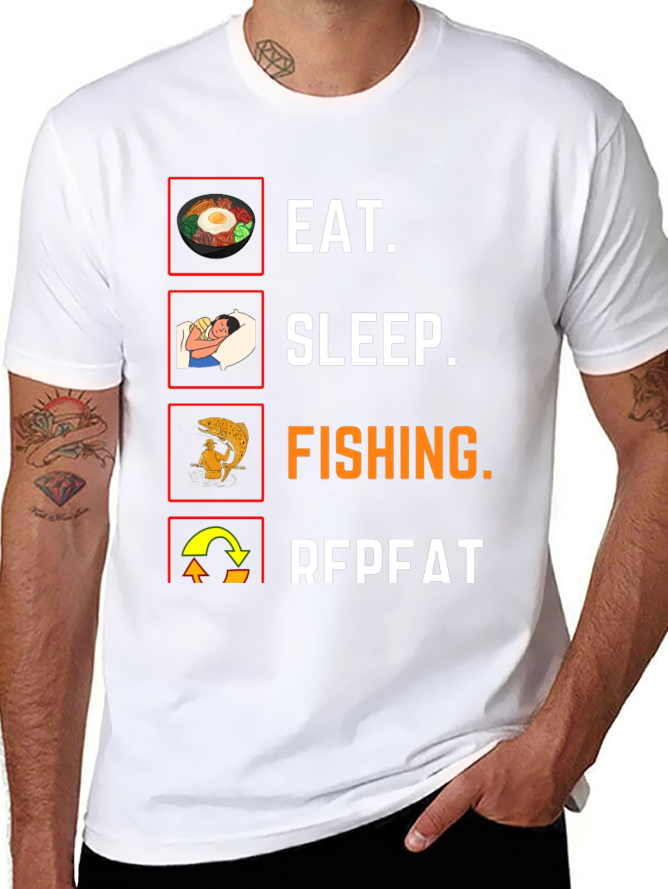 Eat Sleep Fishing Repeat T-Shirt Angler Tee