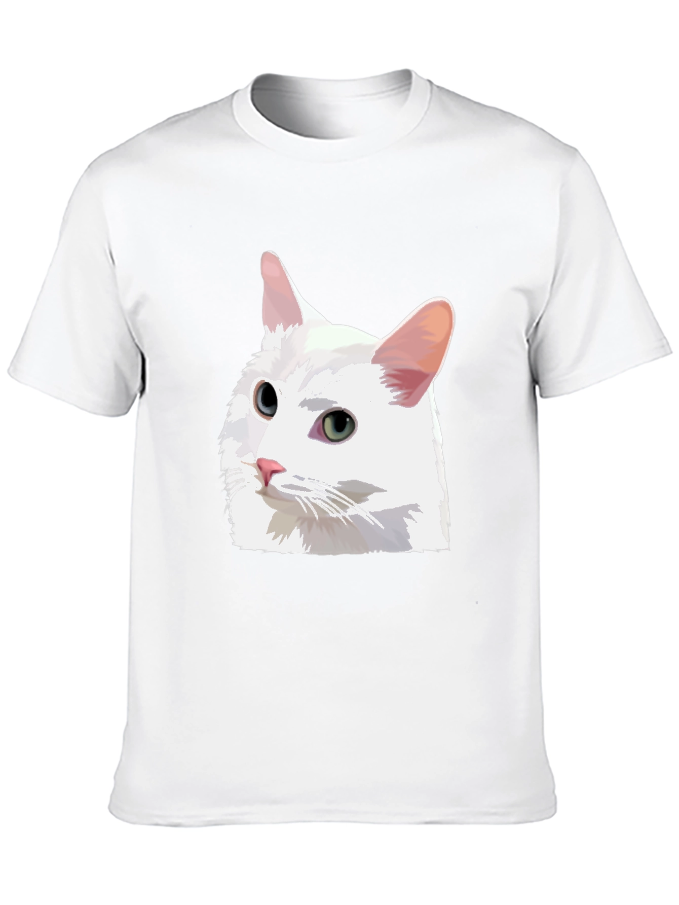 Cat T-Shirt - White Cat Graphic Tee