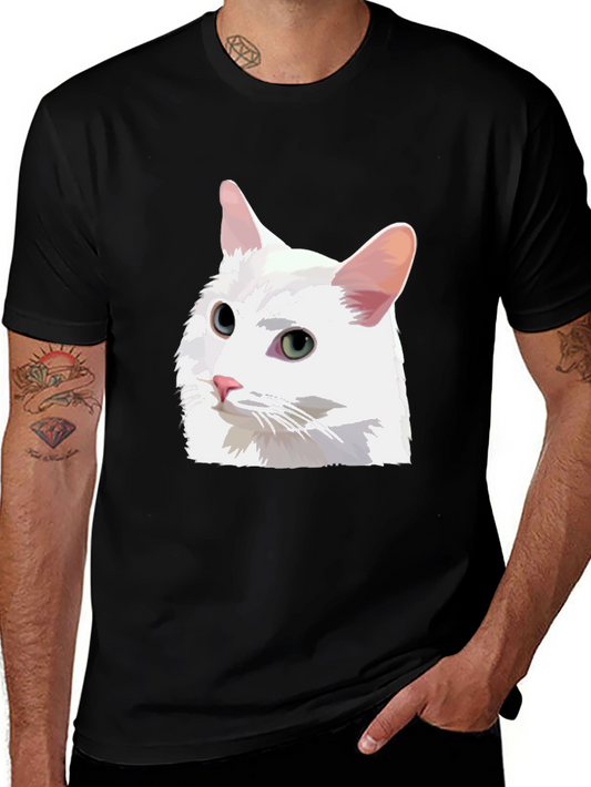 Cat T-Shirt - White Cat Graphic Tee